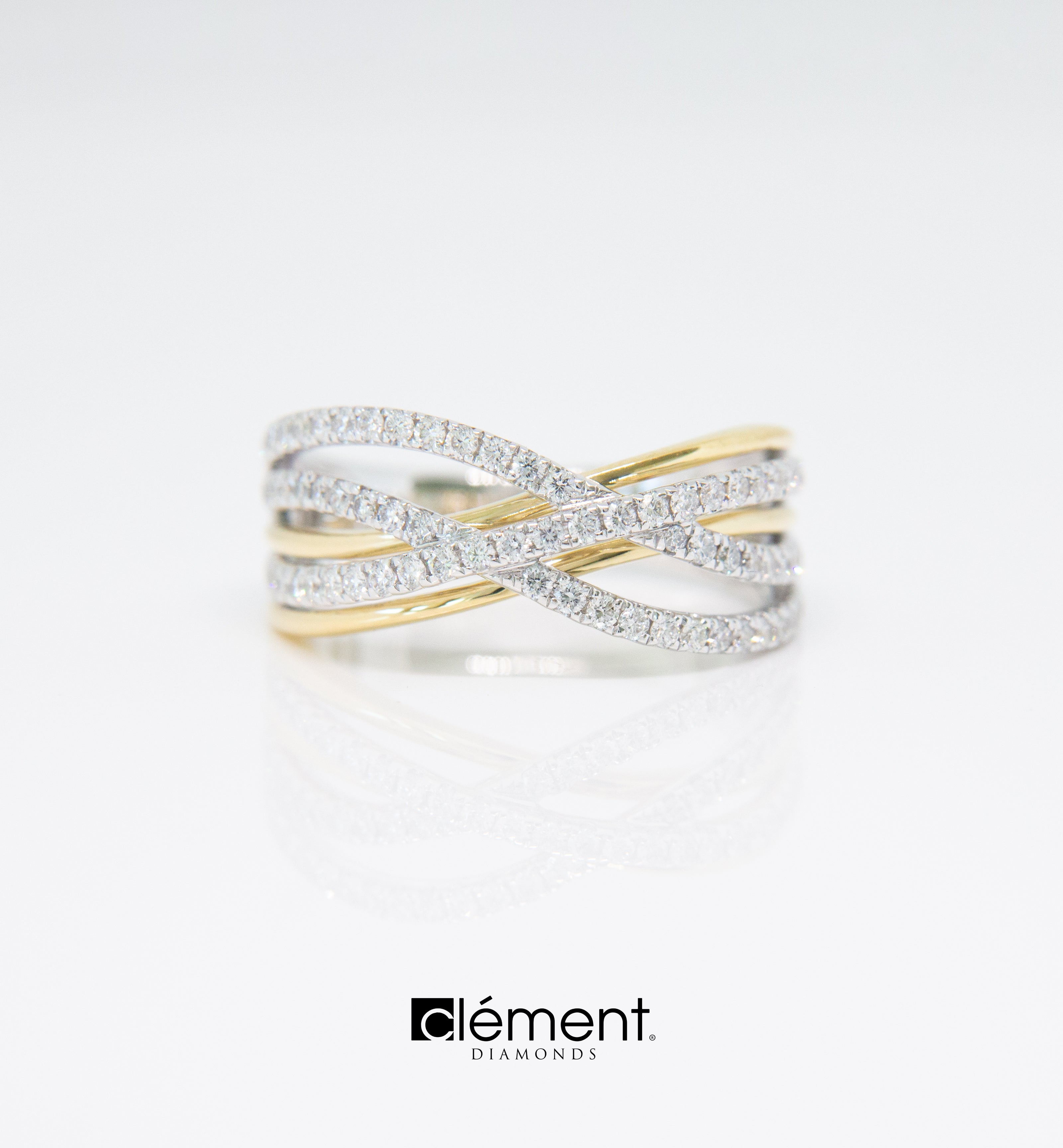 18ct Gold Two-Tone Diamond Ring