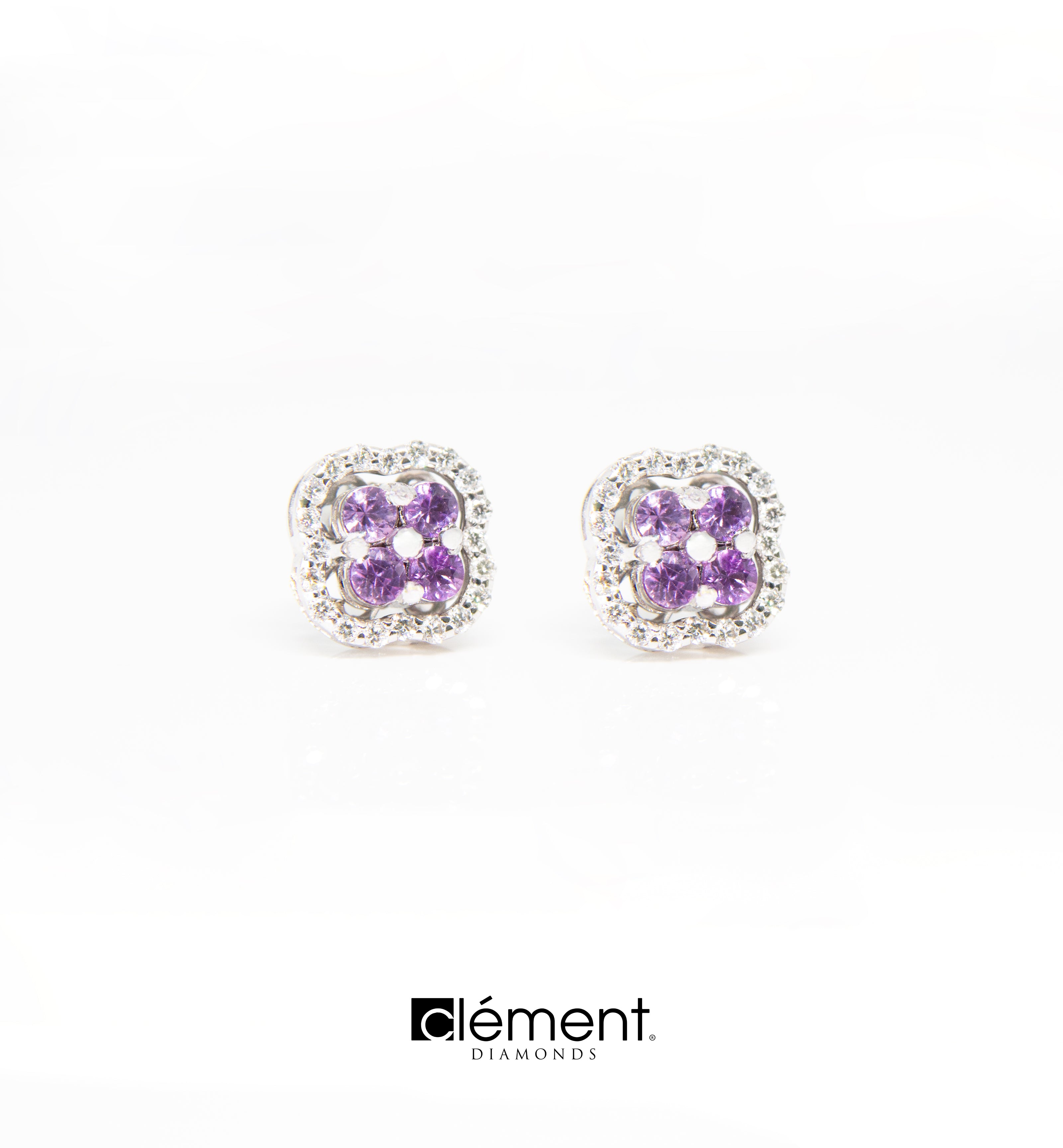 18ct White Gold Diamond & Pink Sapphire Jacket Earrings/Pendant