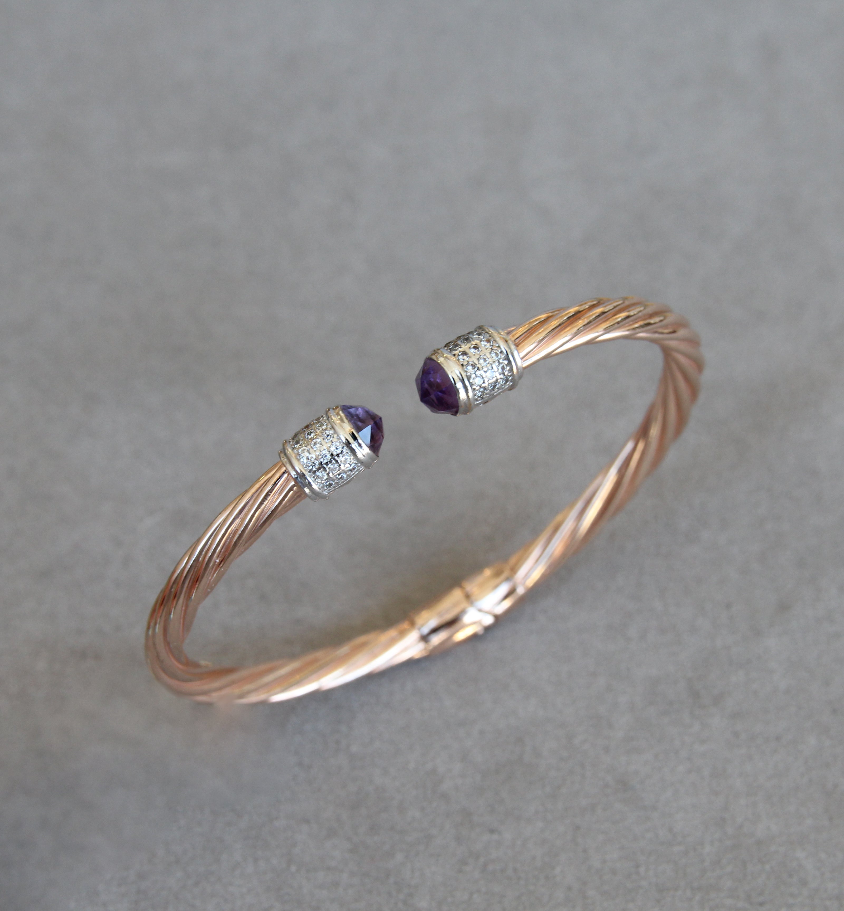 Silver 925 Rose Gold Bangle