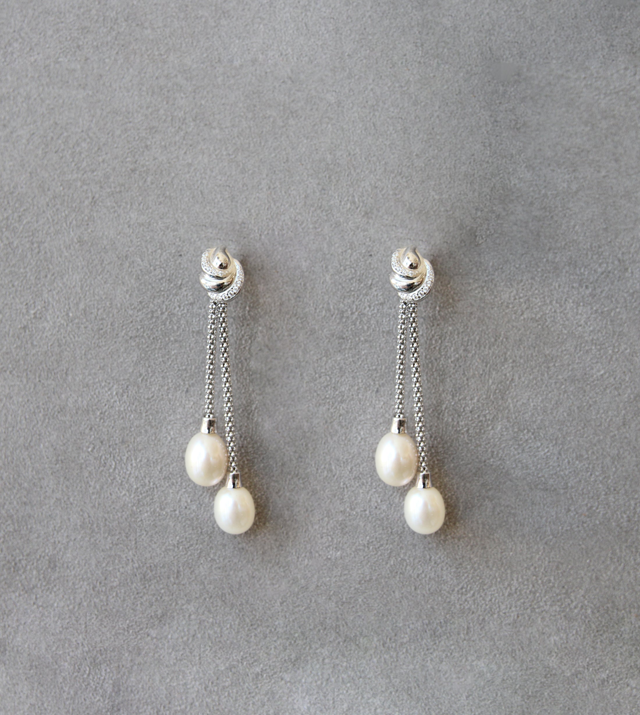 Silver 925 Earrings with Cultured Pearls