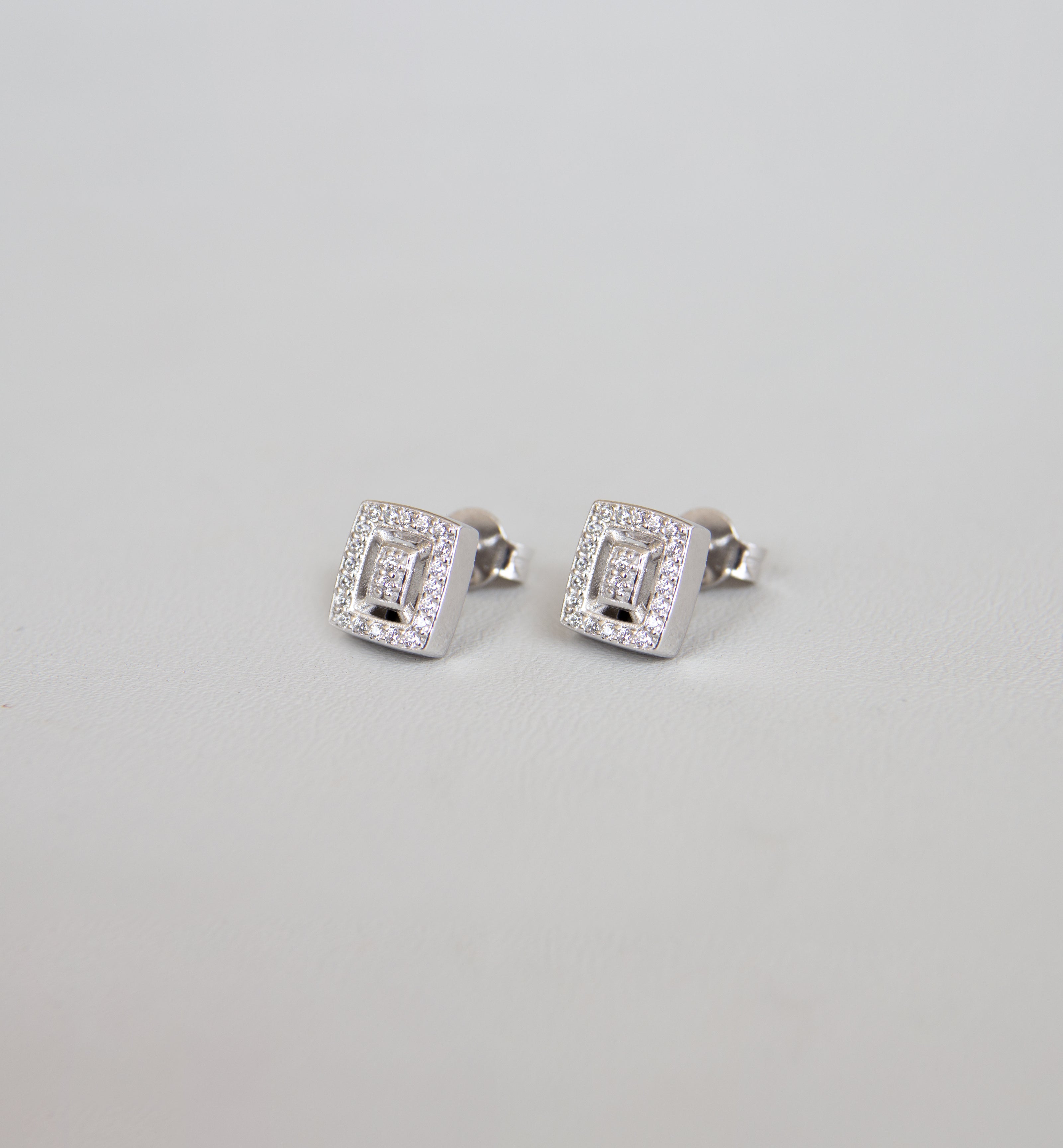 Silver 925 Rectangular Earrings