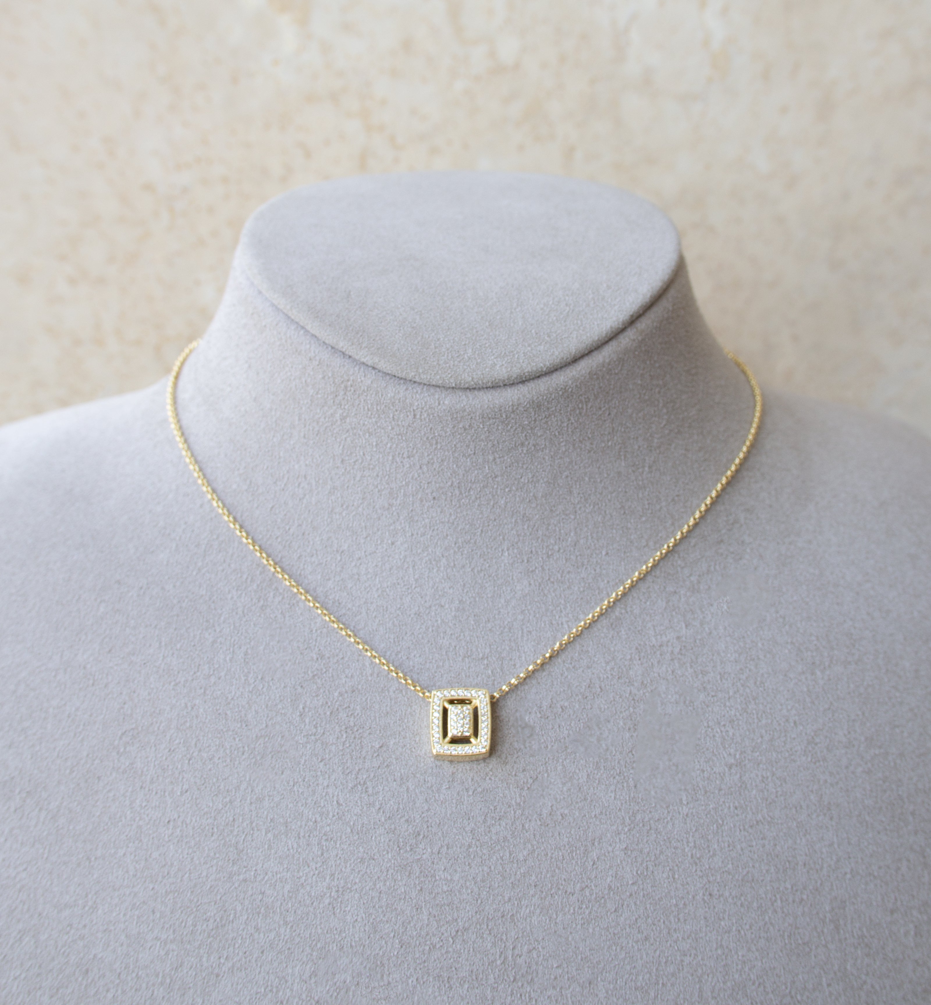 Silver 925 Rectangular Necklace