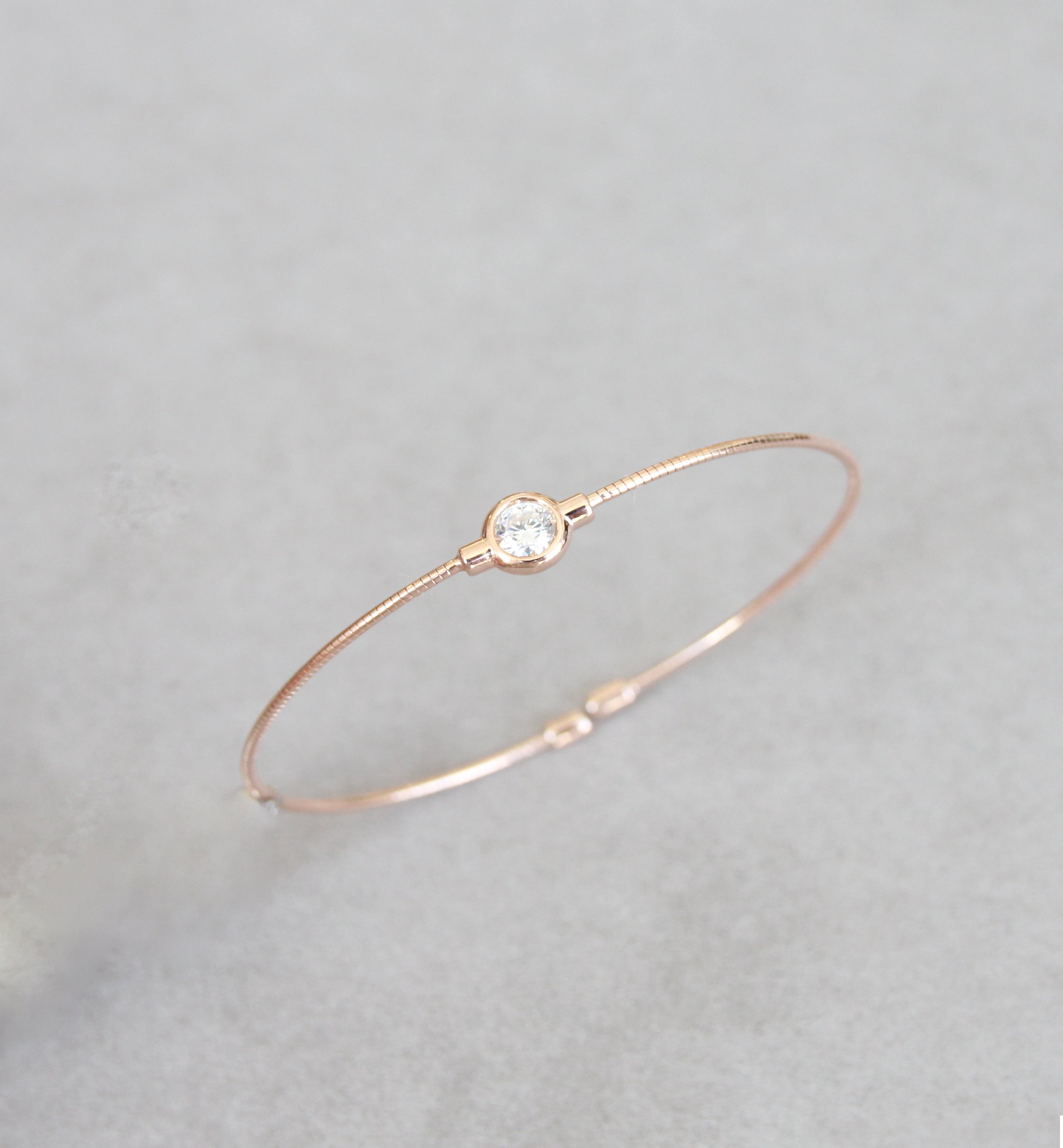 April Diamond Birthstone Bangle