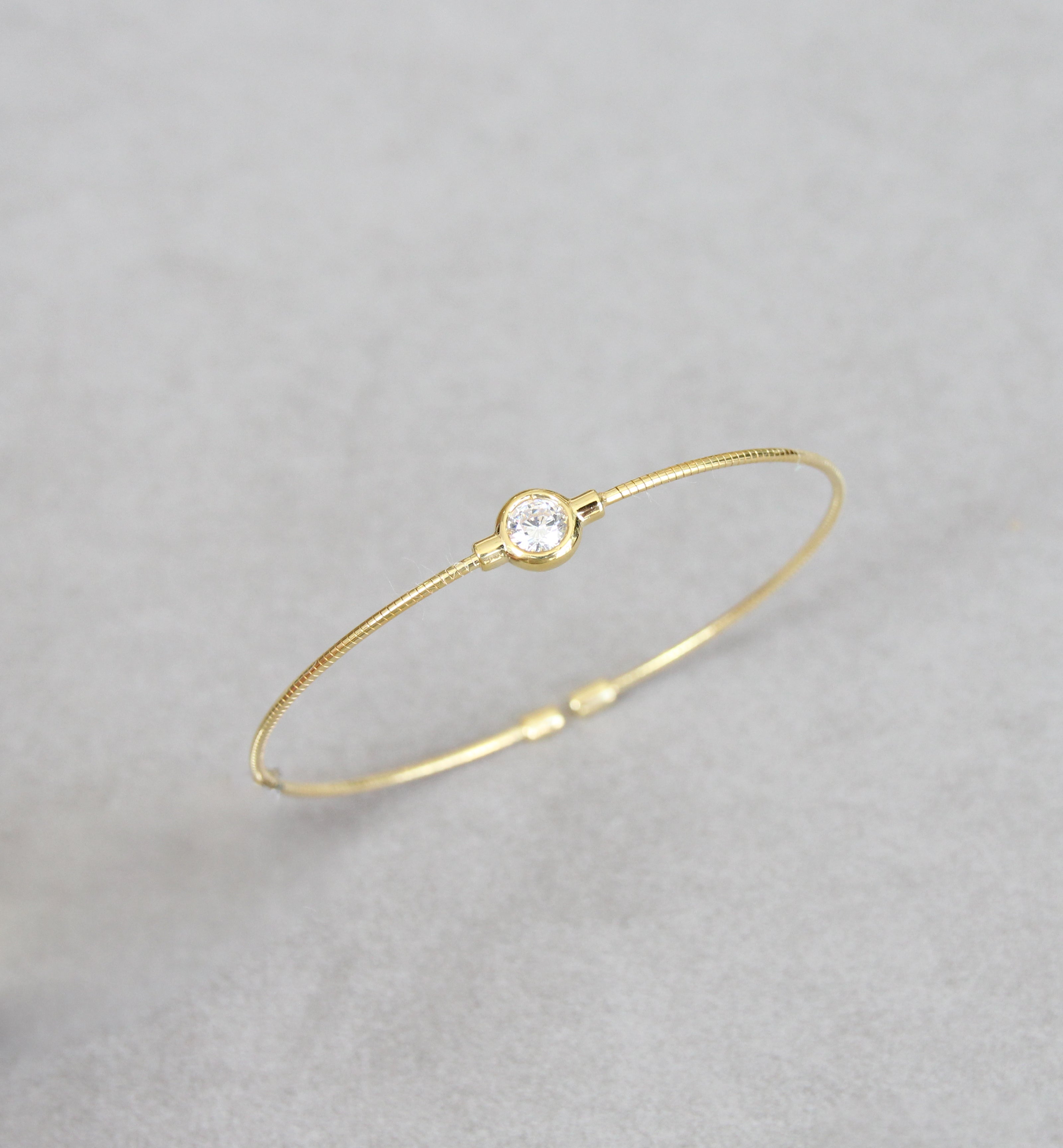 April Diamond Birthstone Bangle