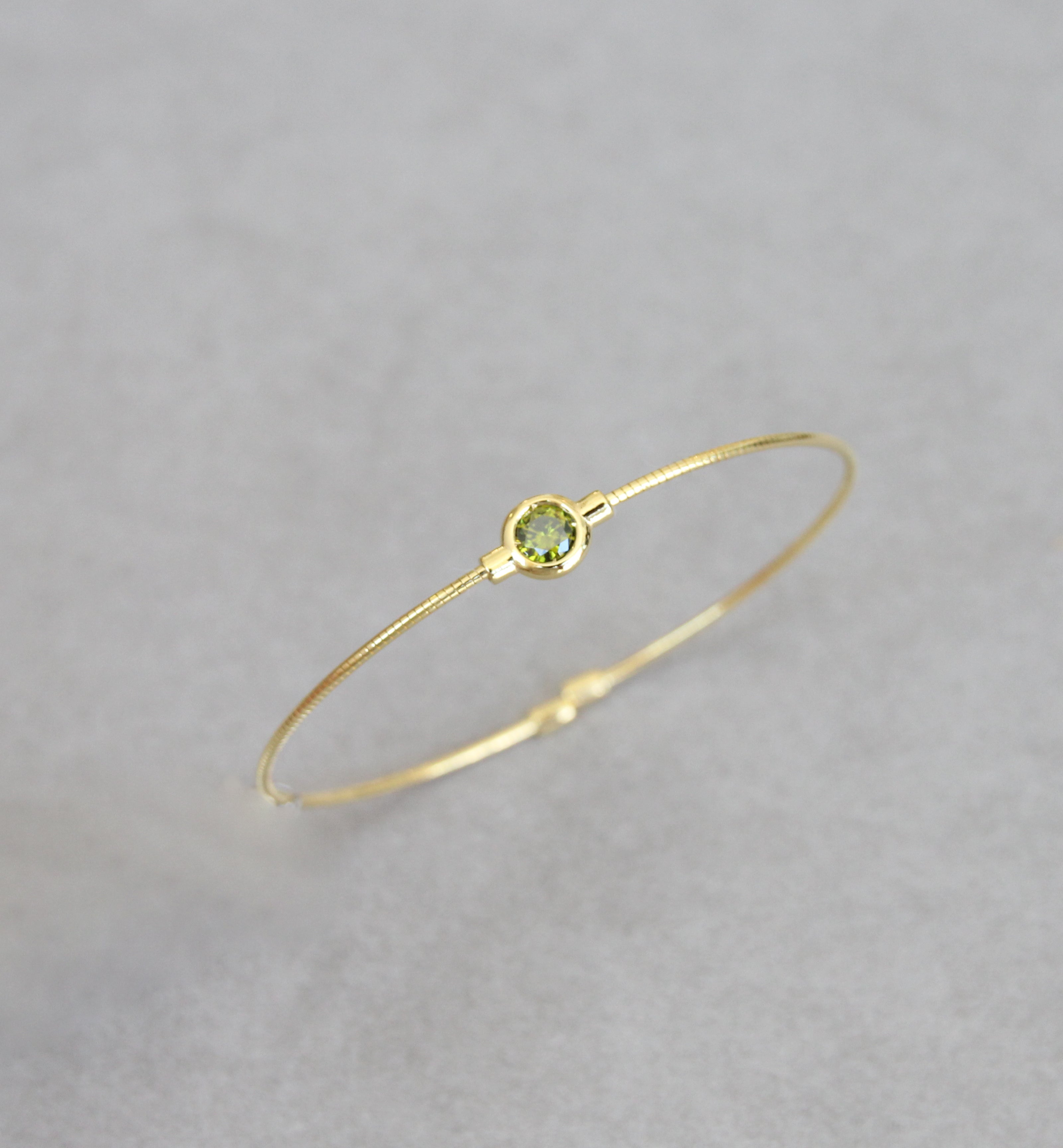 August Peridot Birthstone Bangle
