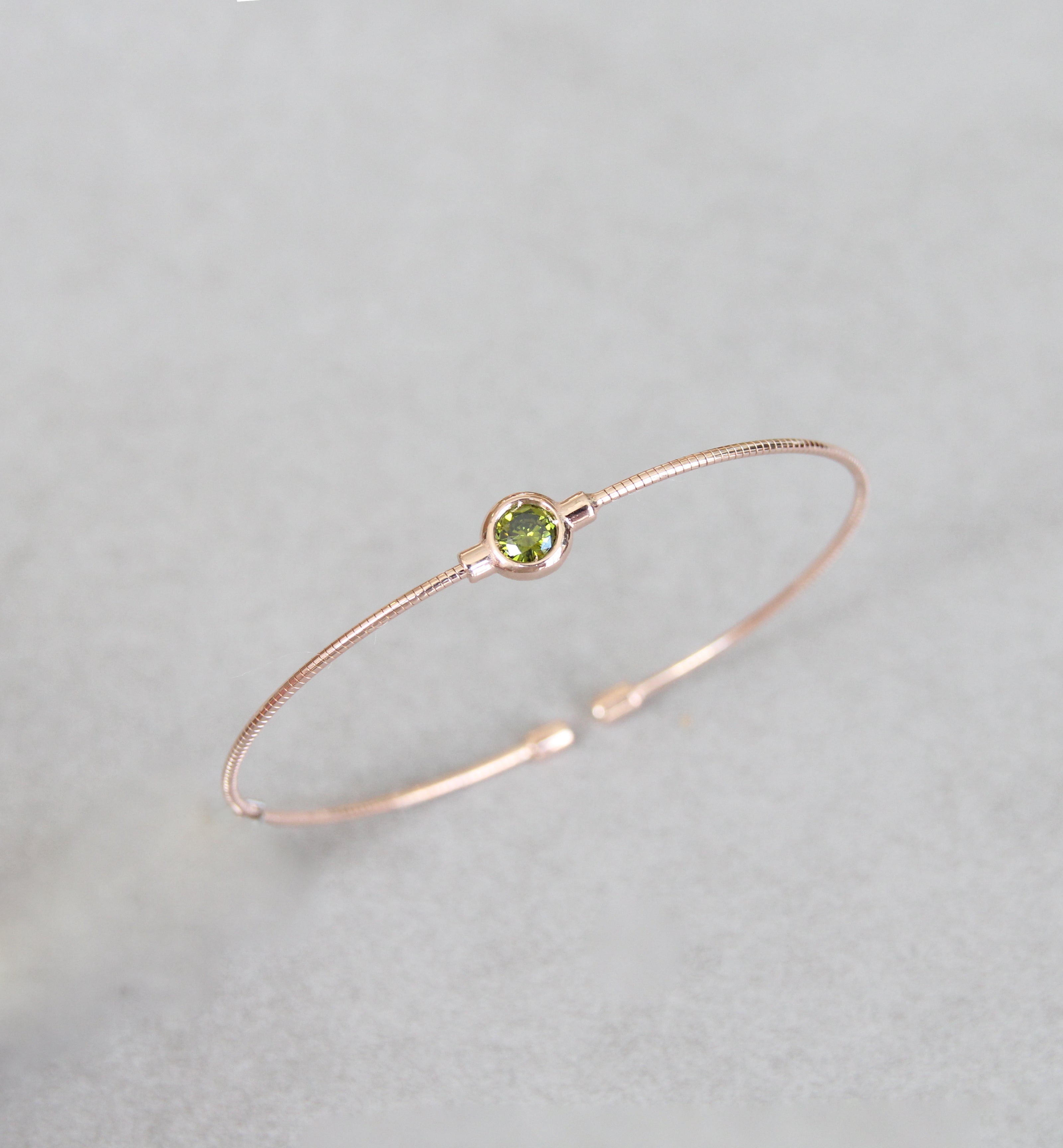 August Peridot Birthstone Bangle