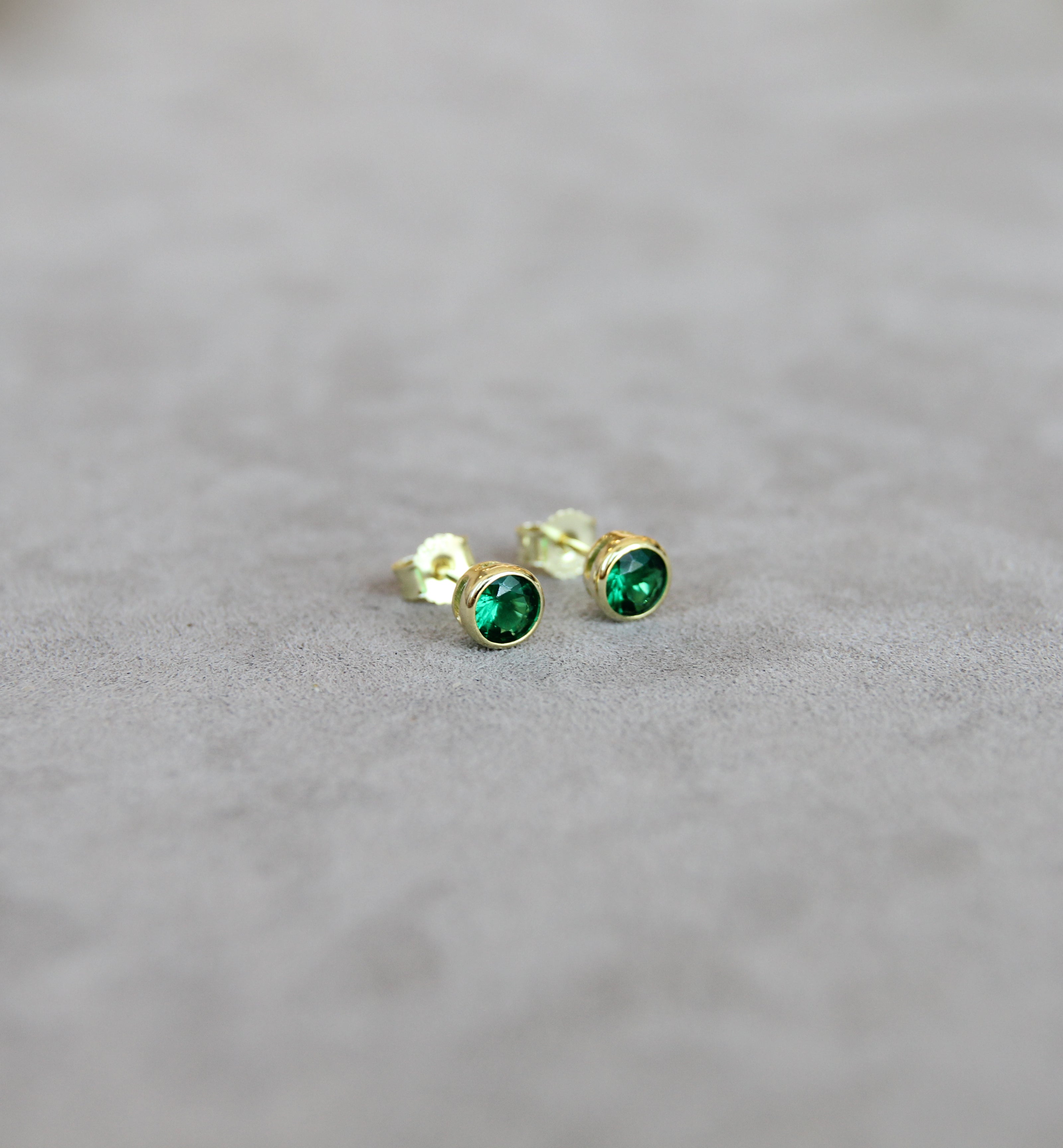 May Emerald Birthstone Earrings