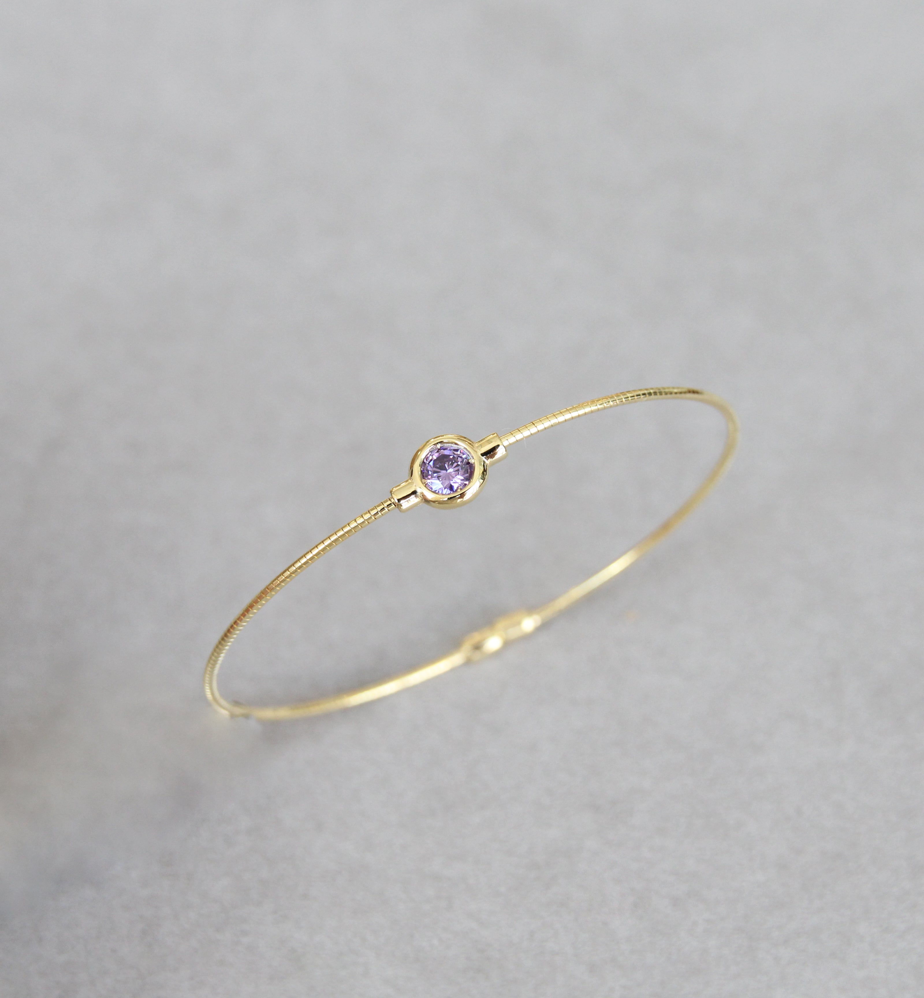 February Amethyst Birthstone Bangle