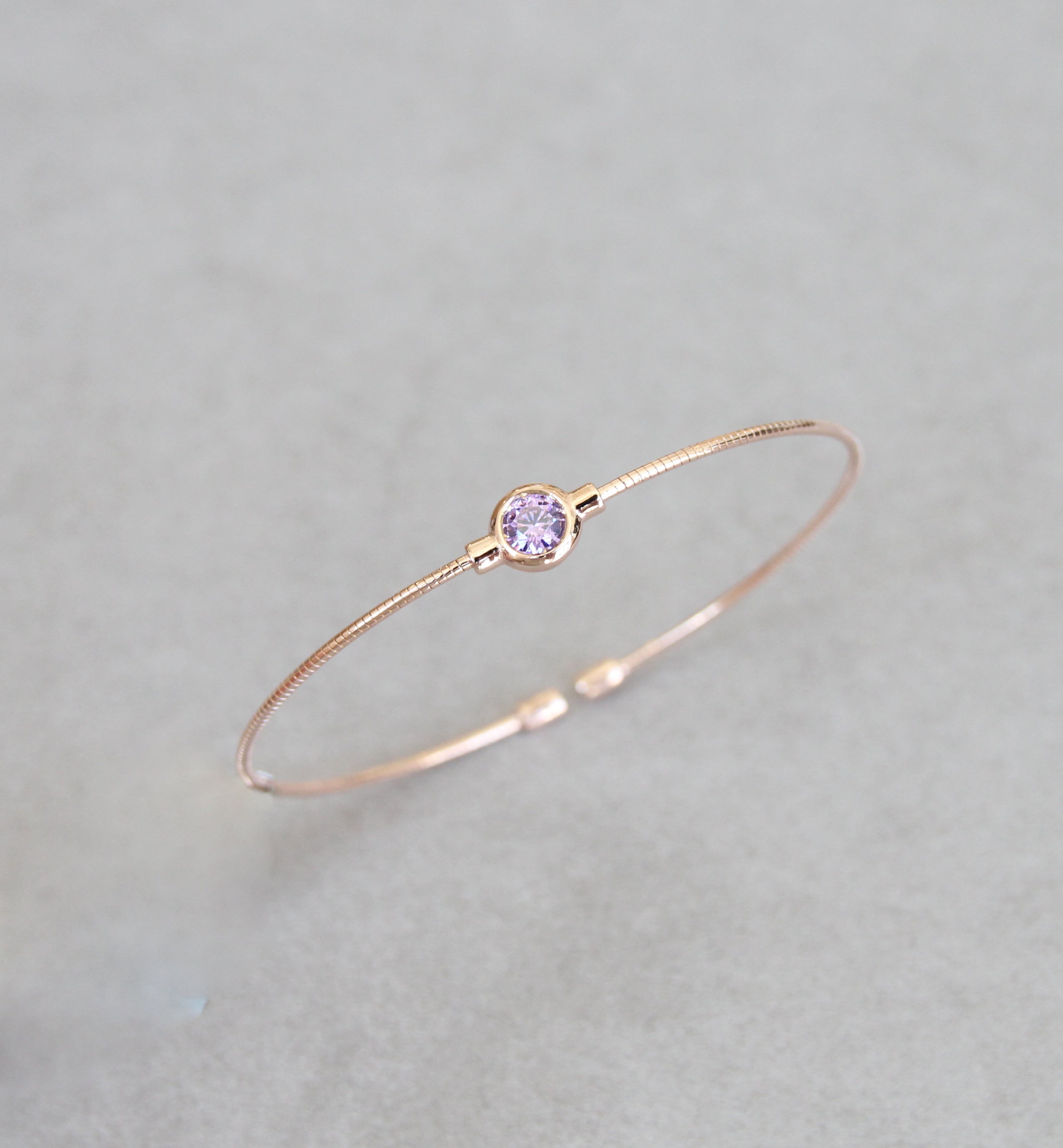 February Amethyst Birthstone Bangle