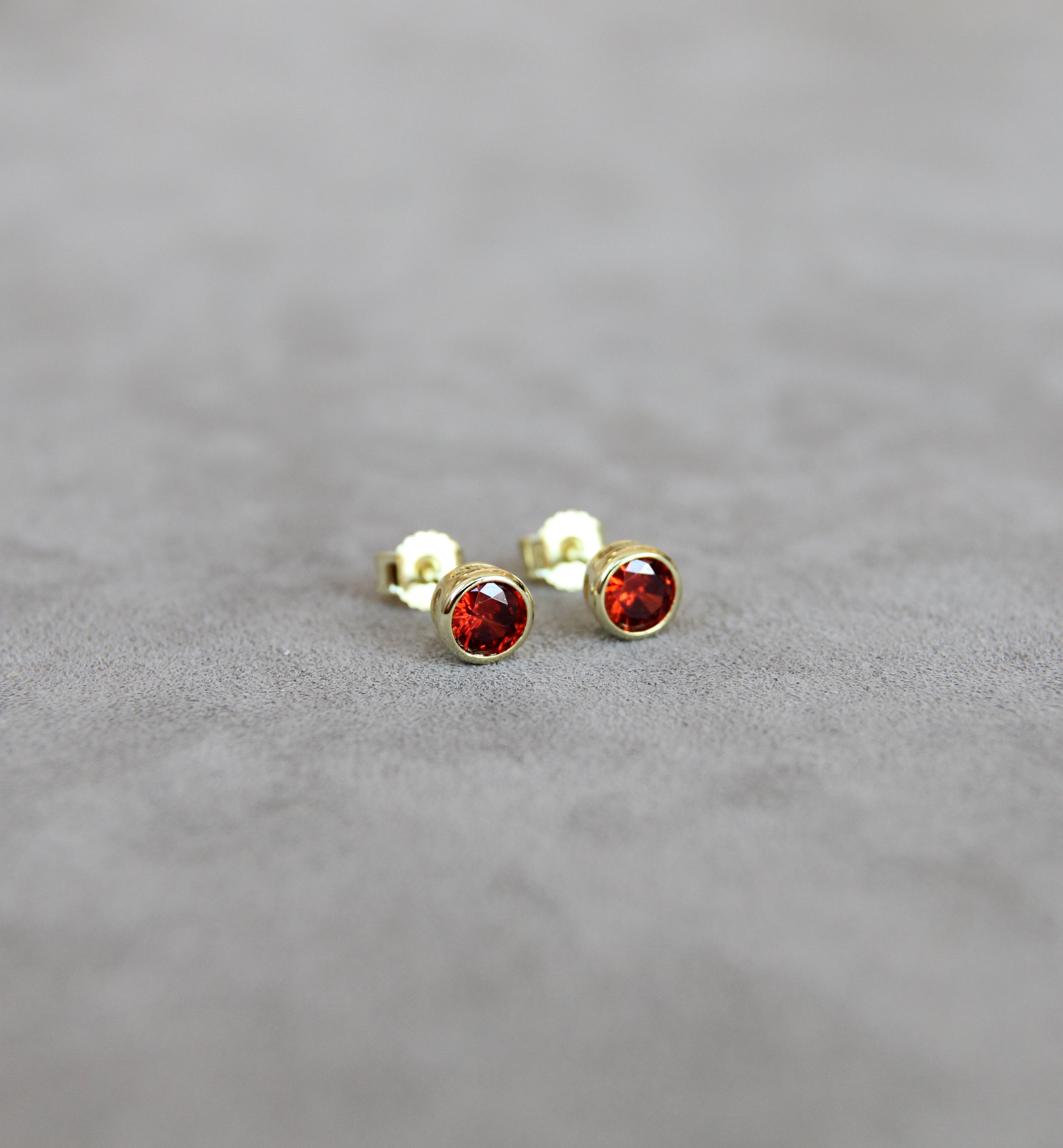 January Garnet Birthstone Earrings
