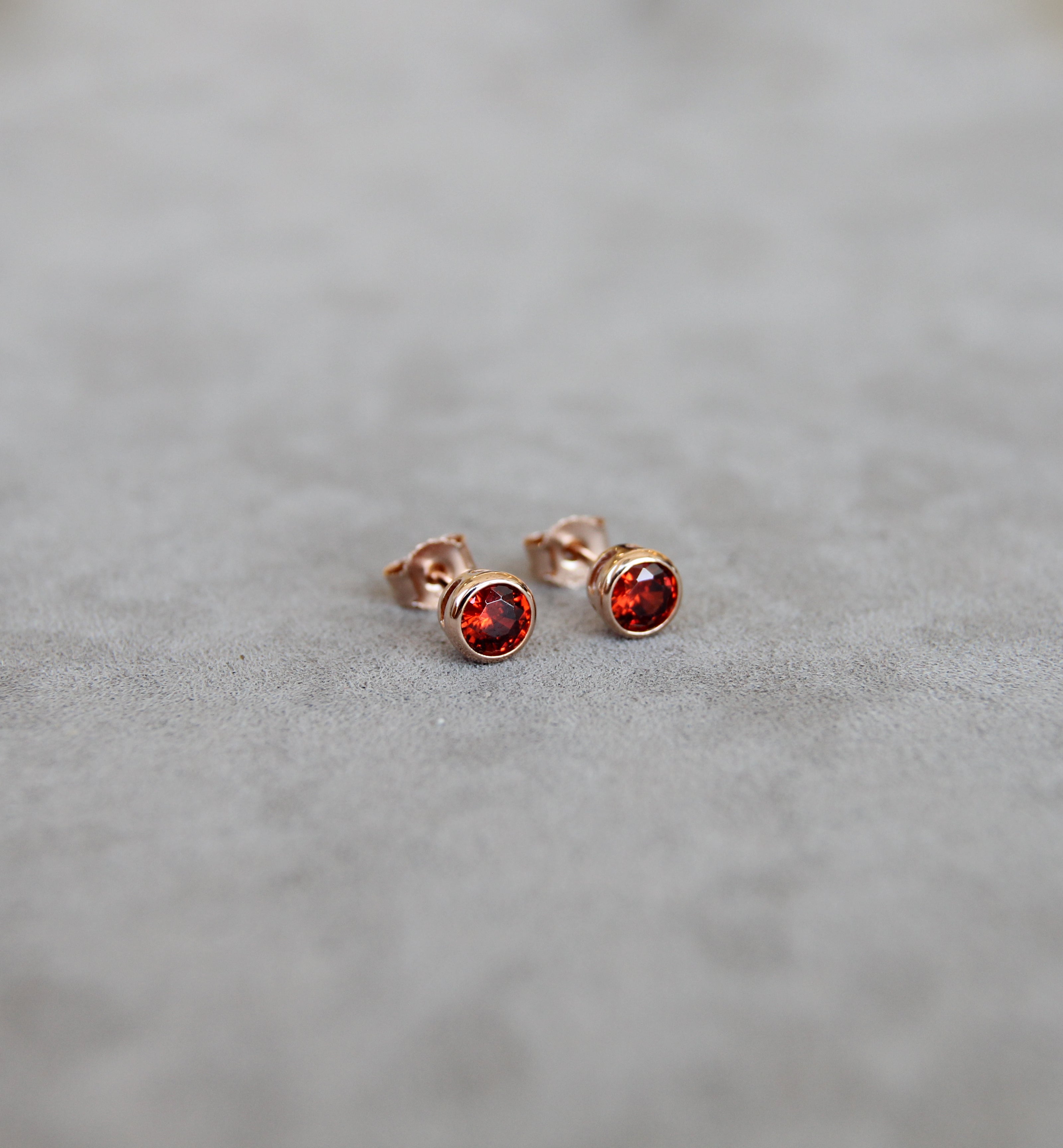 January Garnet Birthstone Earrings