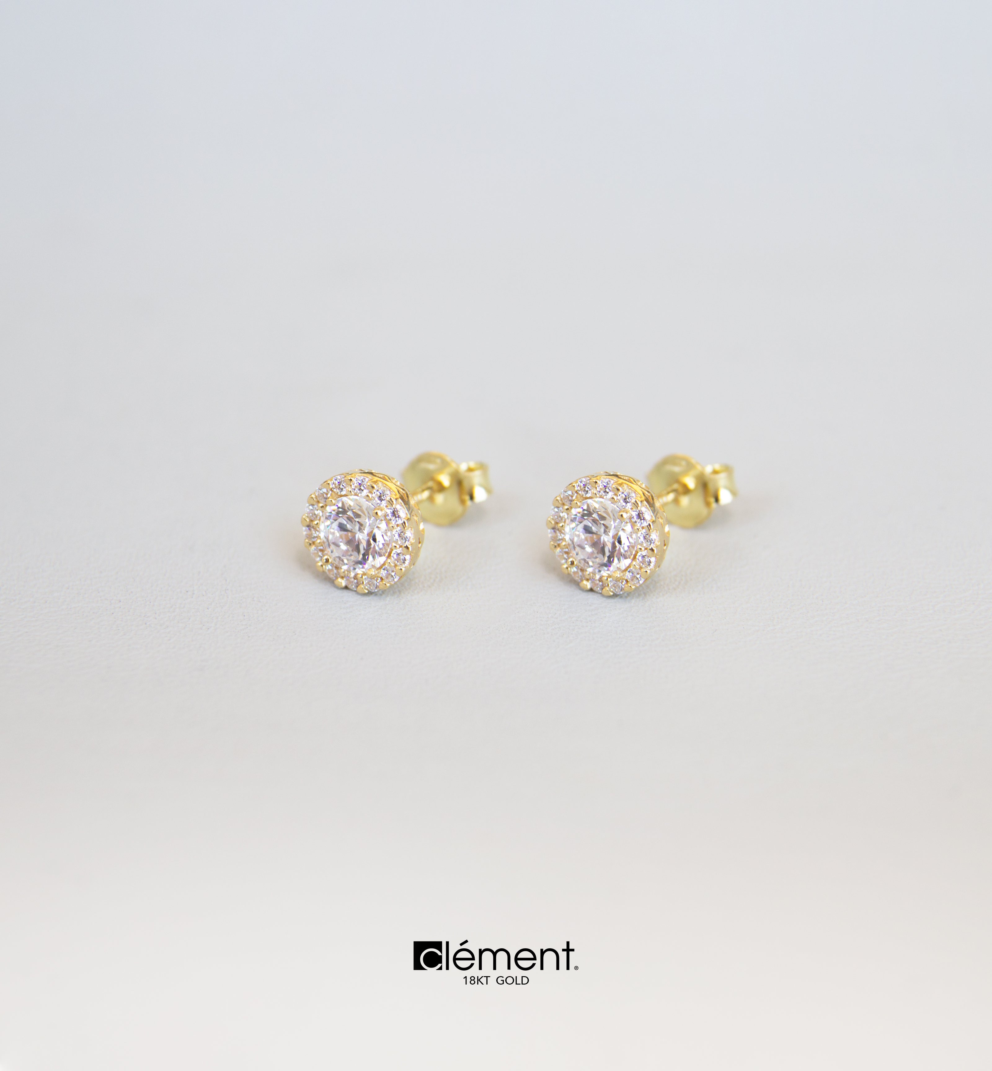 18ct Yellow Gold Earrings With Cubic Zircon Stones