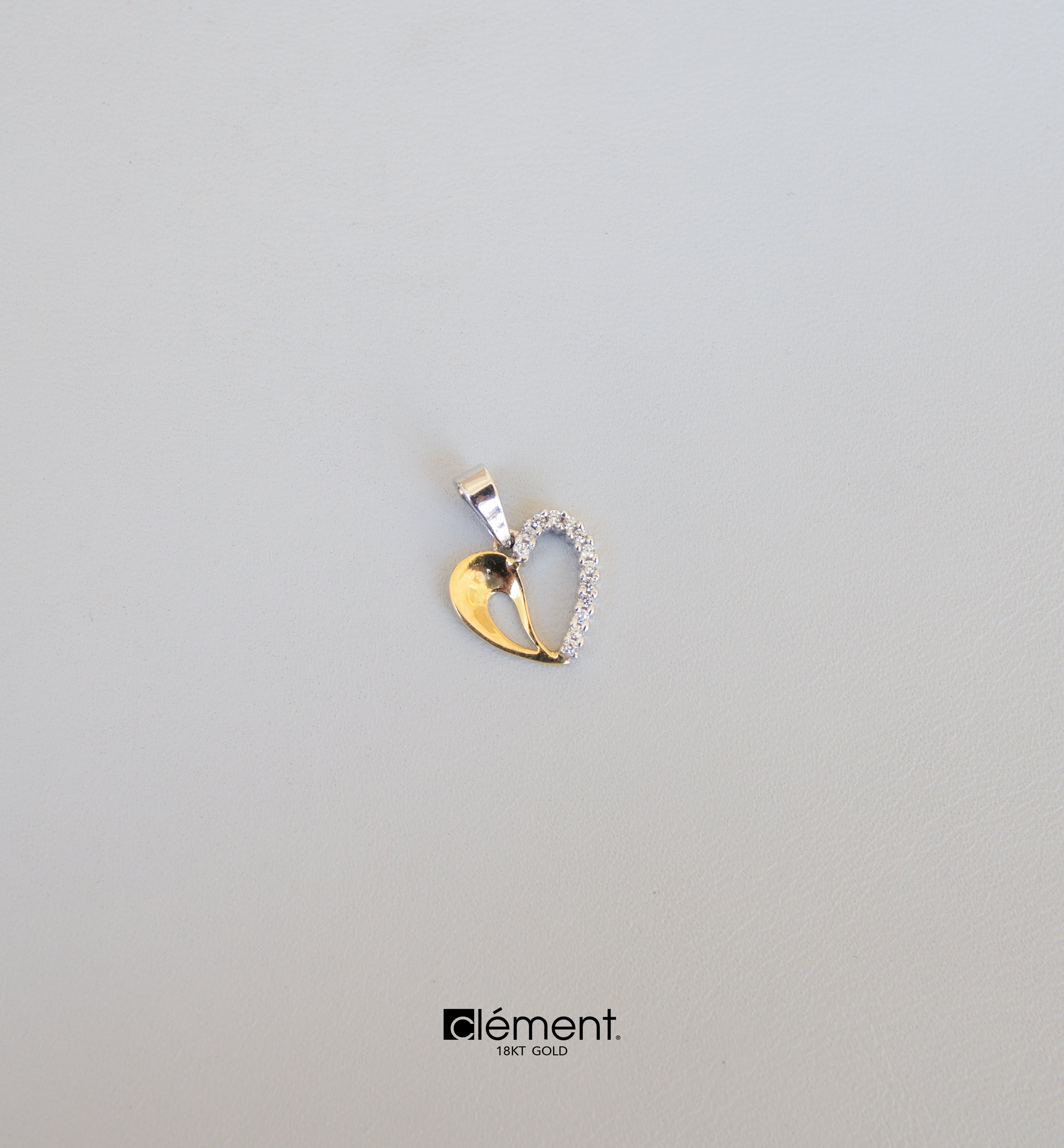 18ct Gold Two-Tone Heart Pendant