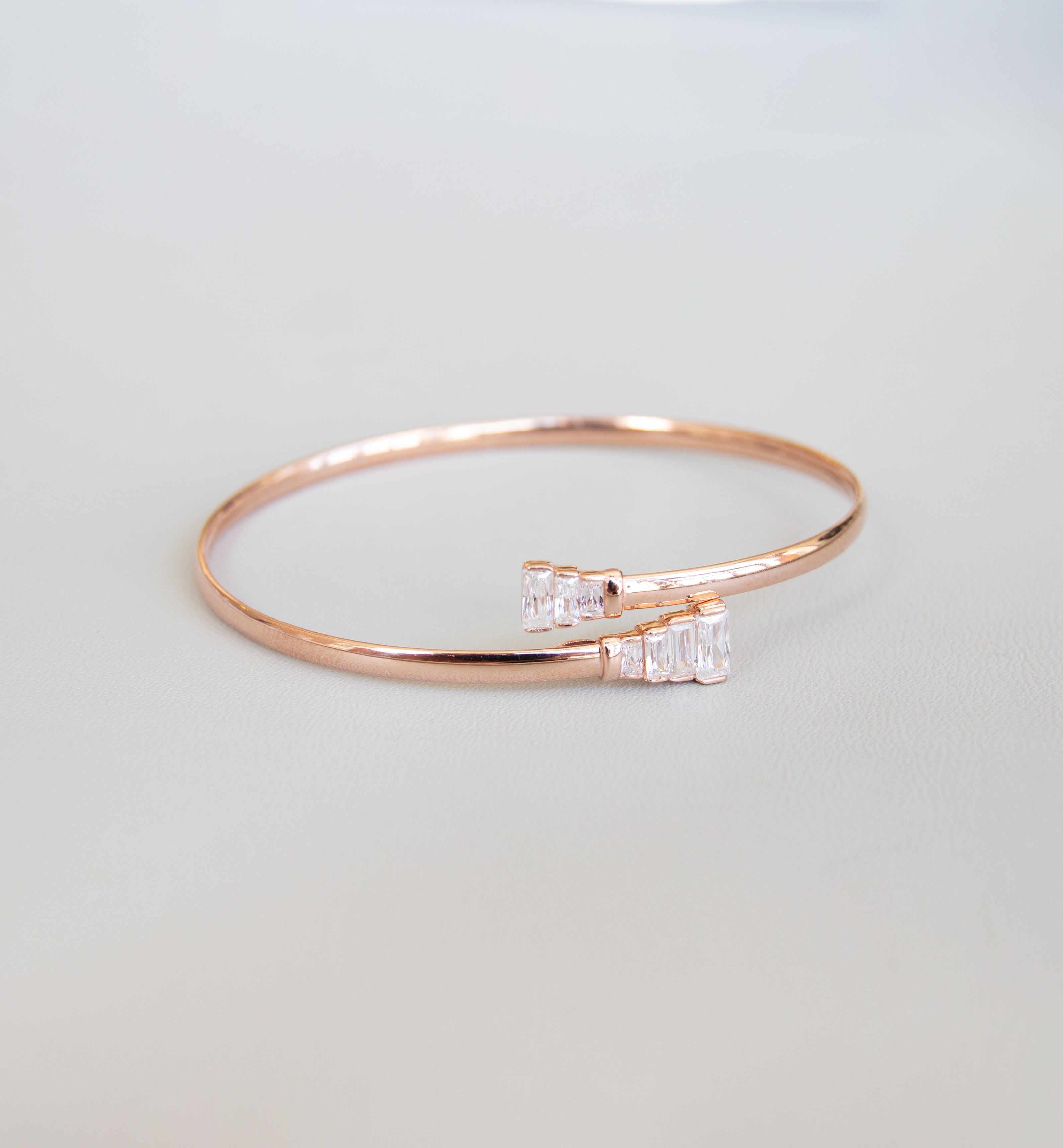 Silver 925 Bangle with Cubic Zircon Stone
