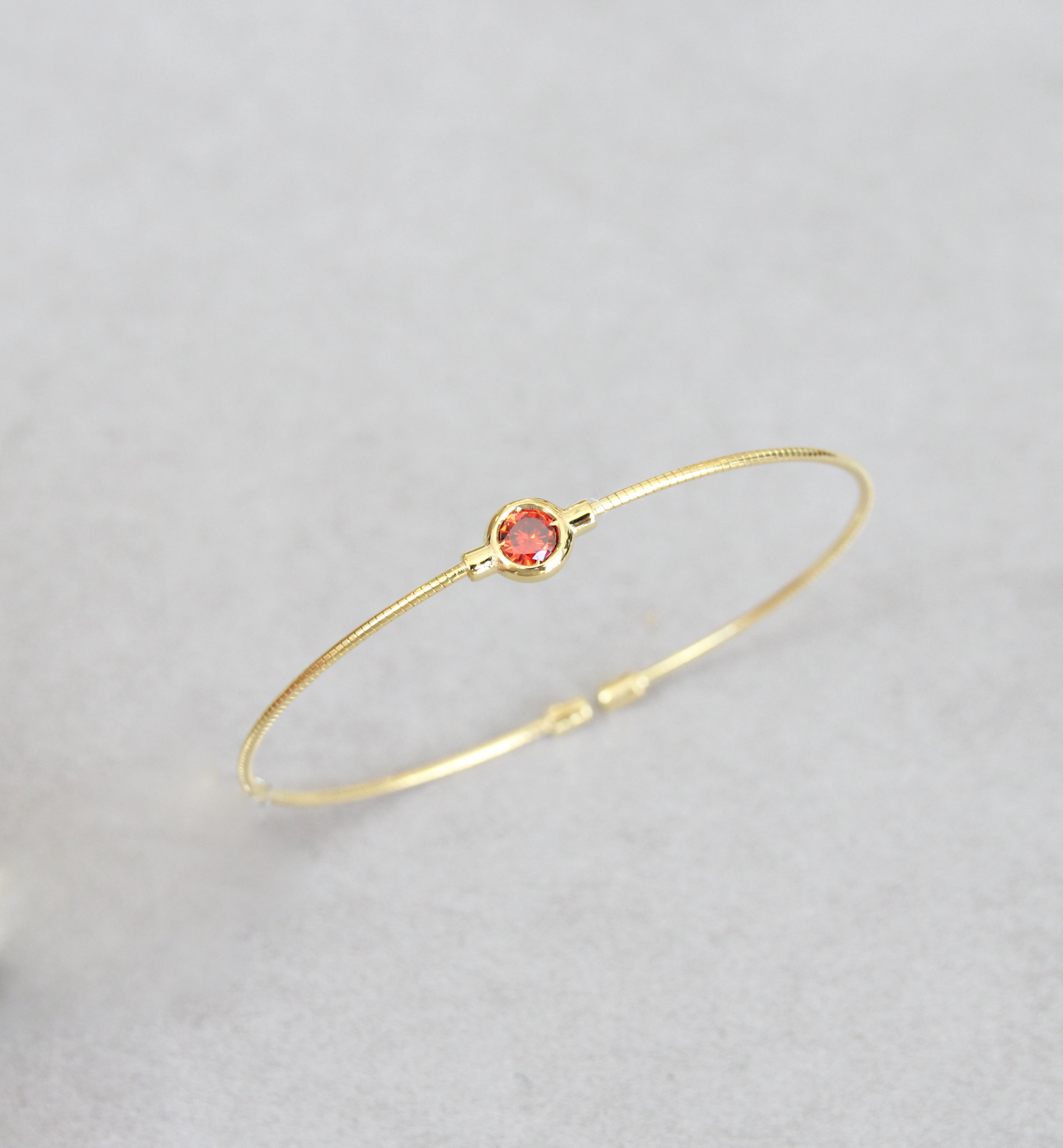 January Garnet Birthstone Bangle