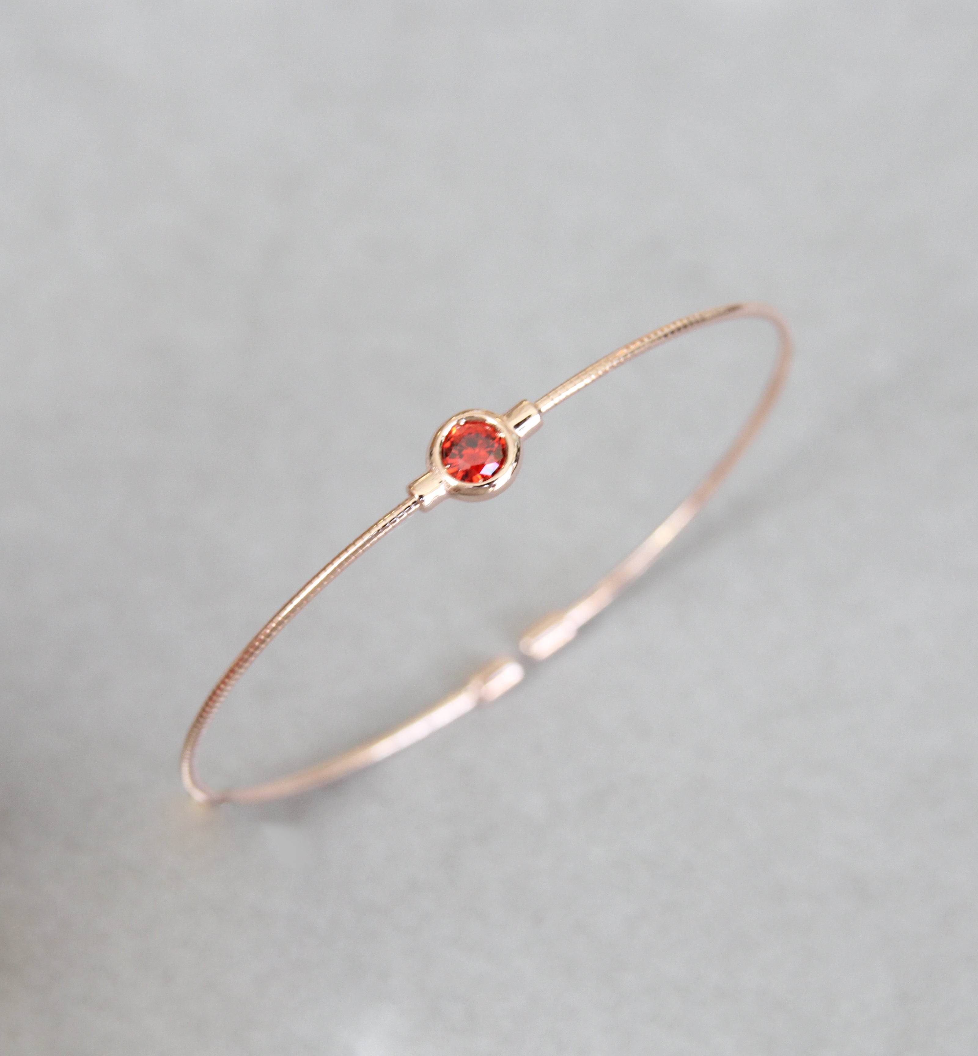 January Garnet Birthstone Bangle