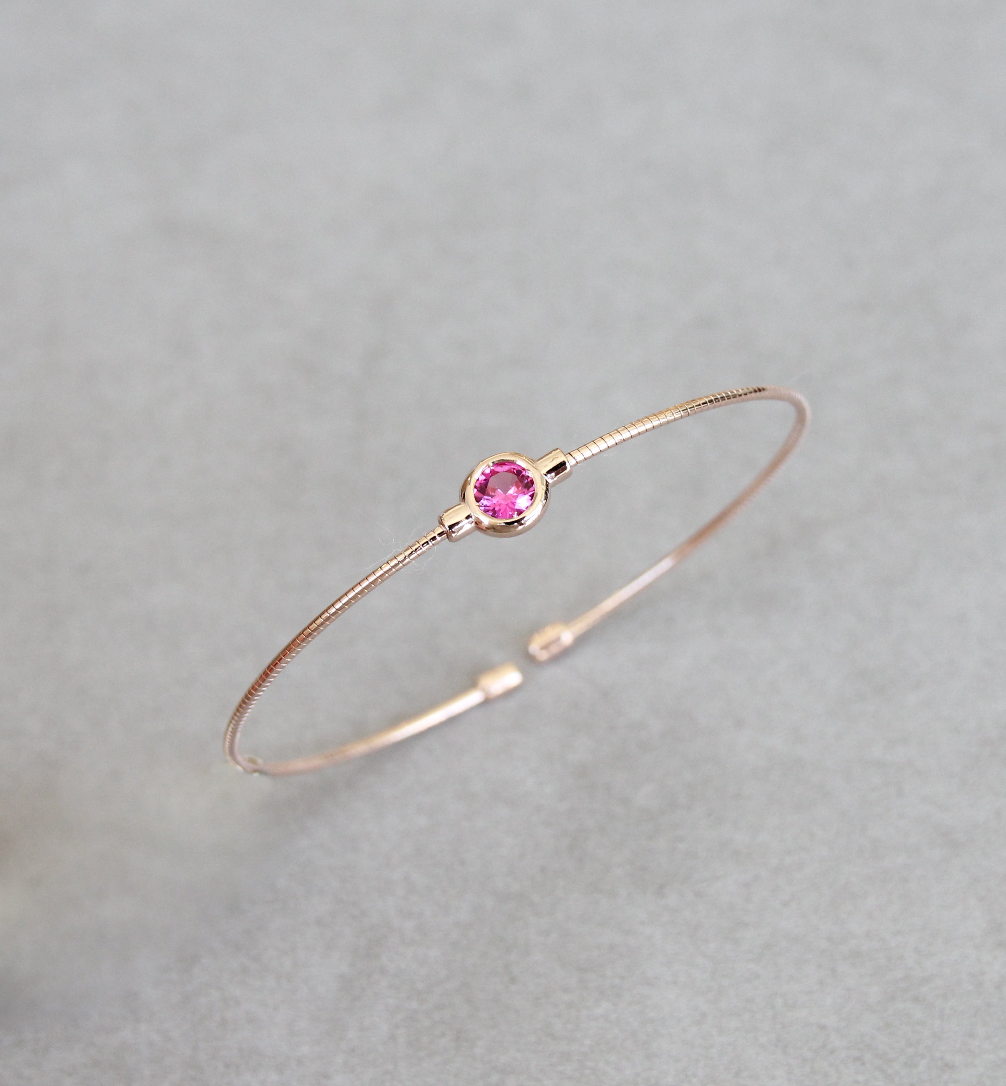 July Ruby Birthstone Bangle