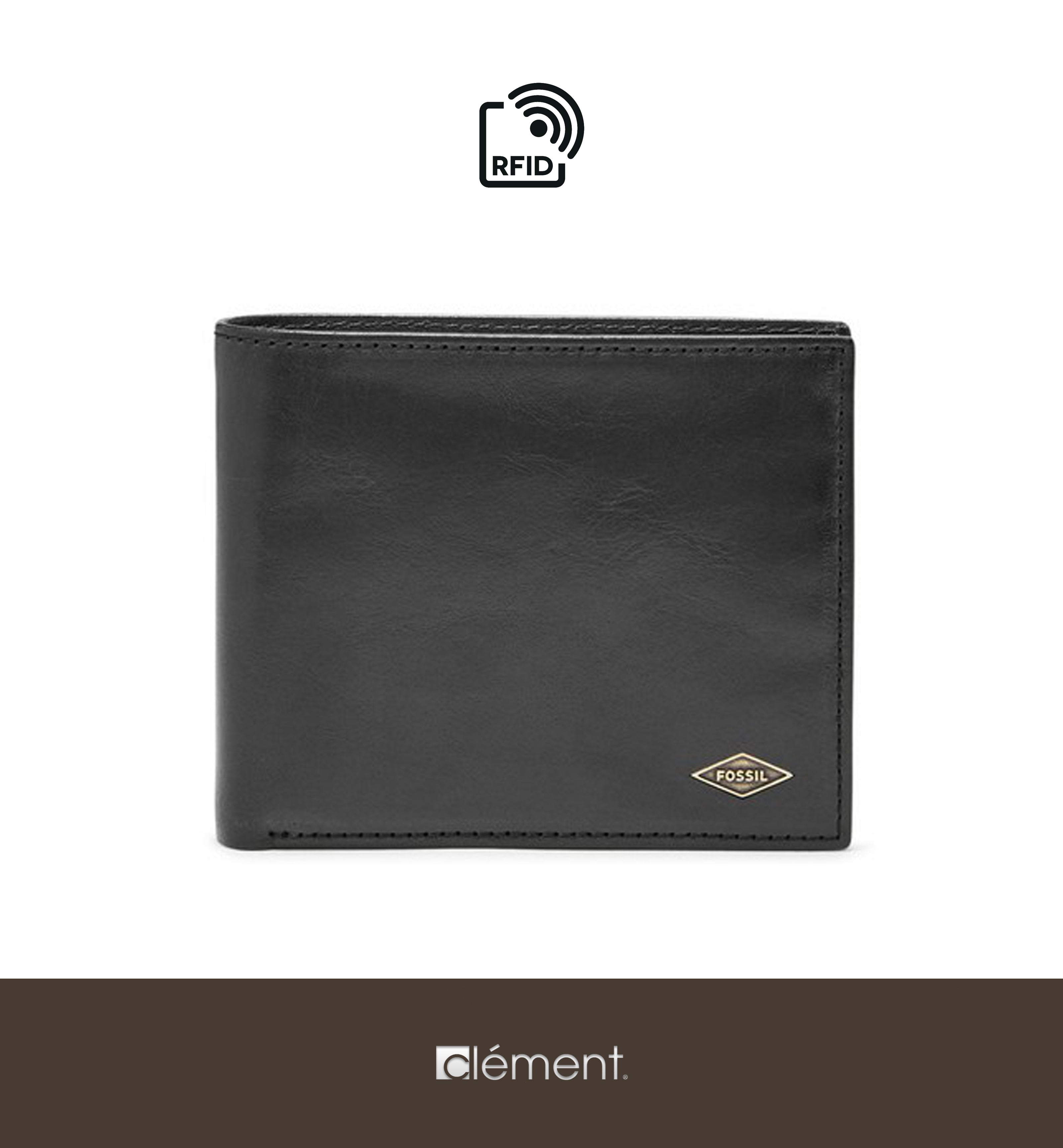 Black FOSSIL Genuine Leather Wallet
