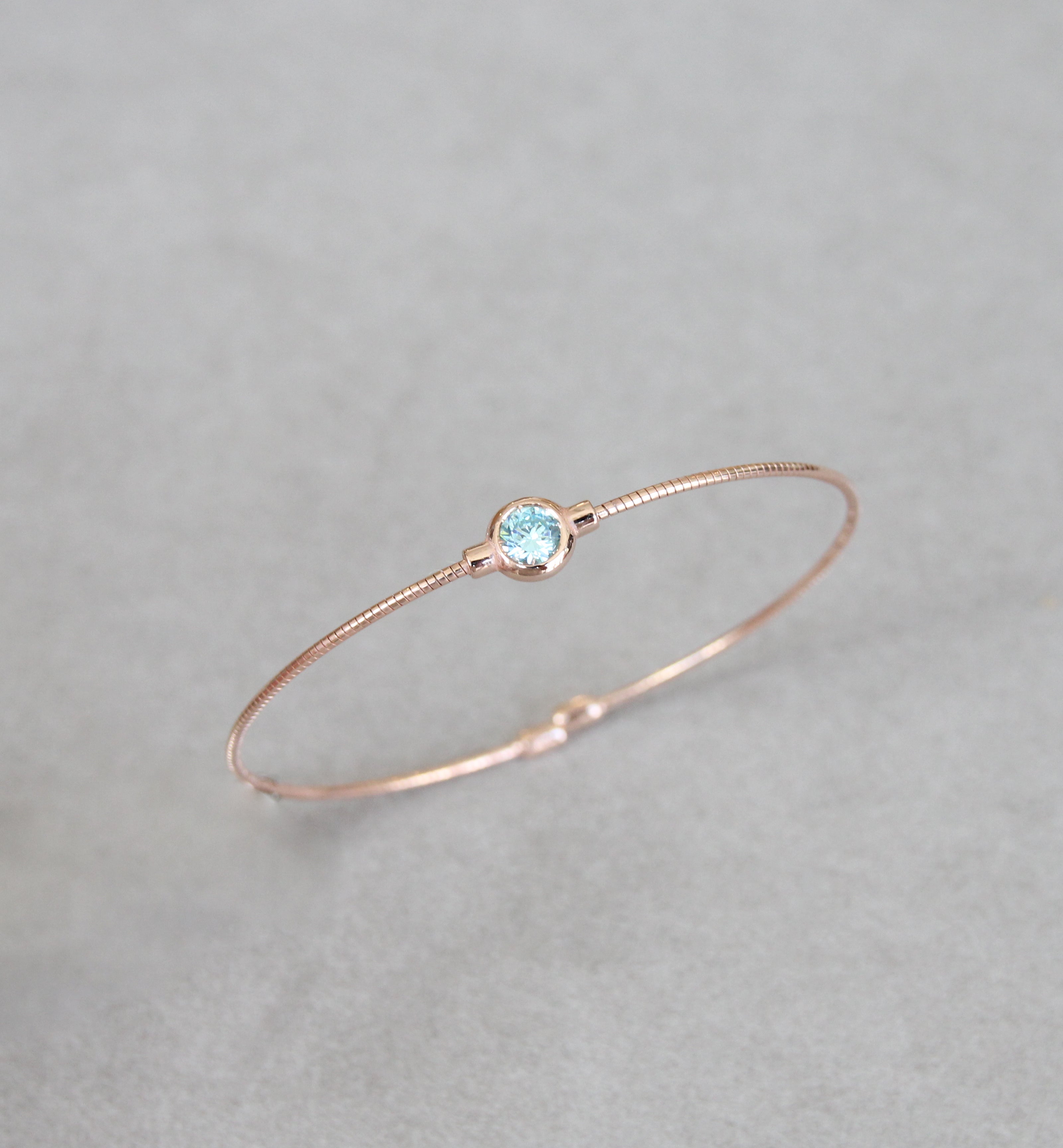 March Aquamarine Birthstone Bangle