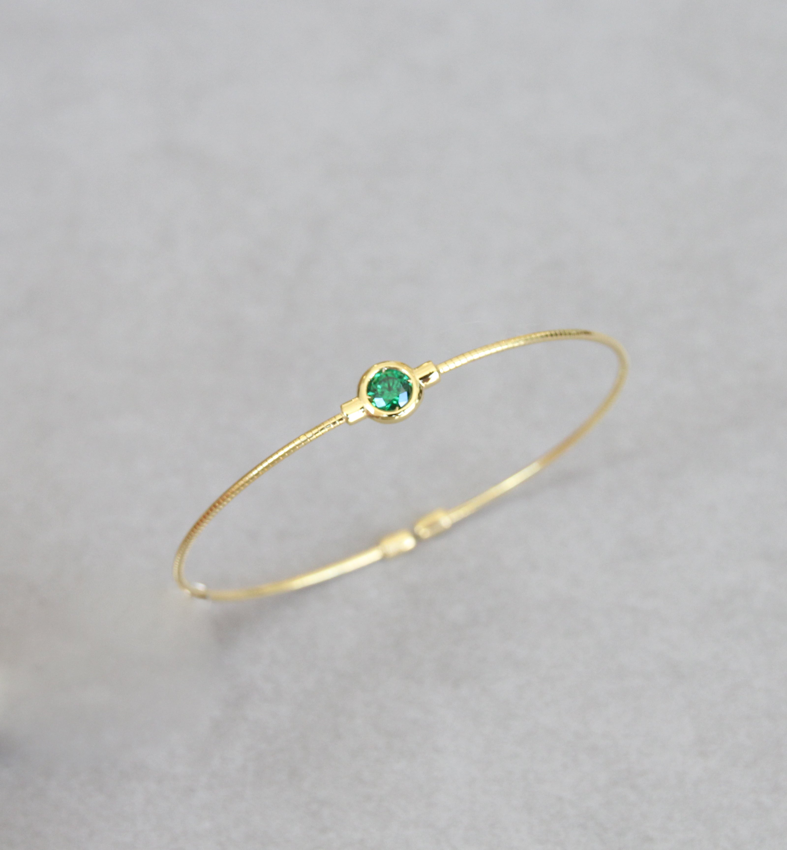 May Emerald Birthstone Bangle