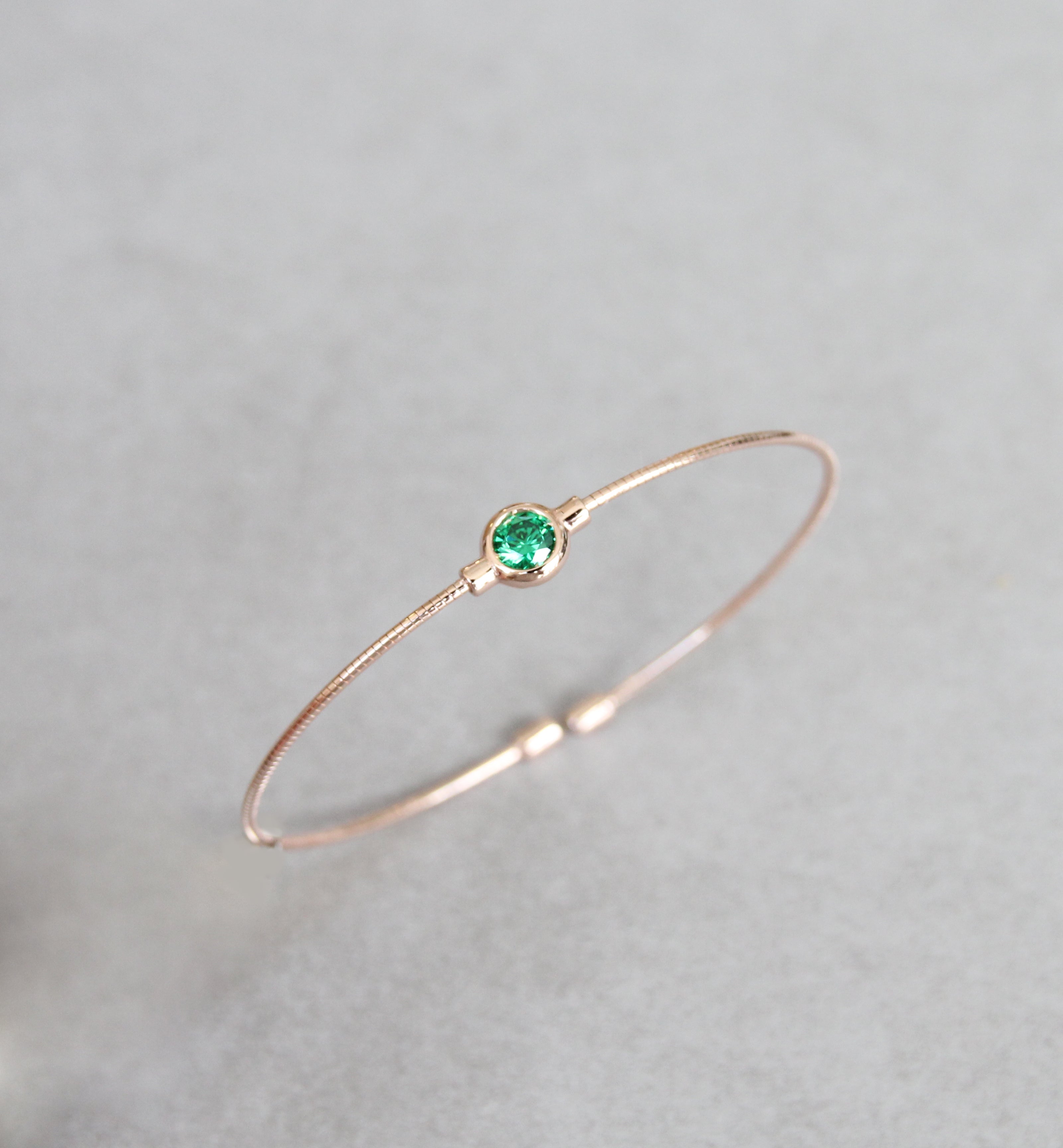 May Emerald Birthstone Bangle