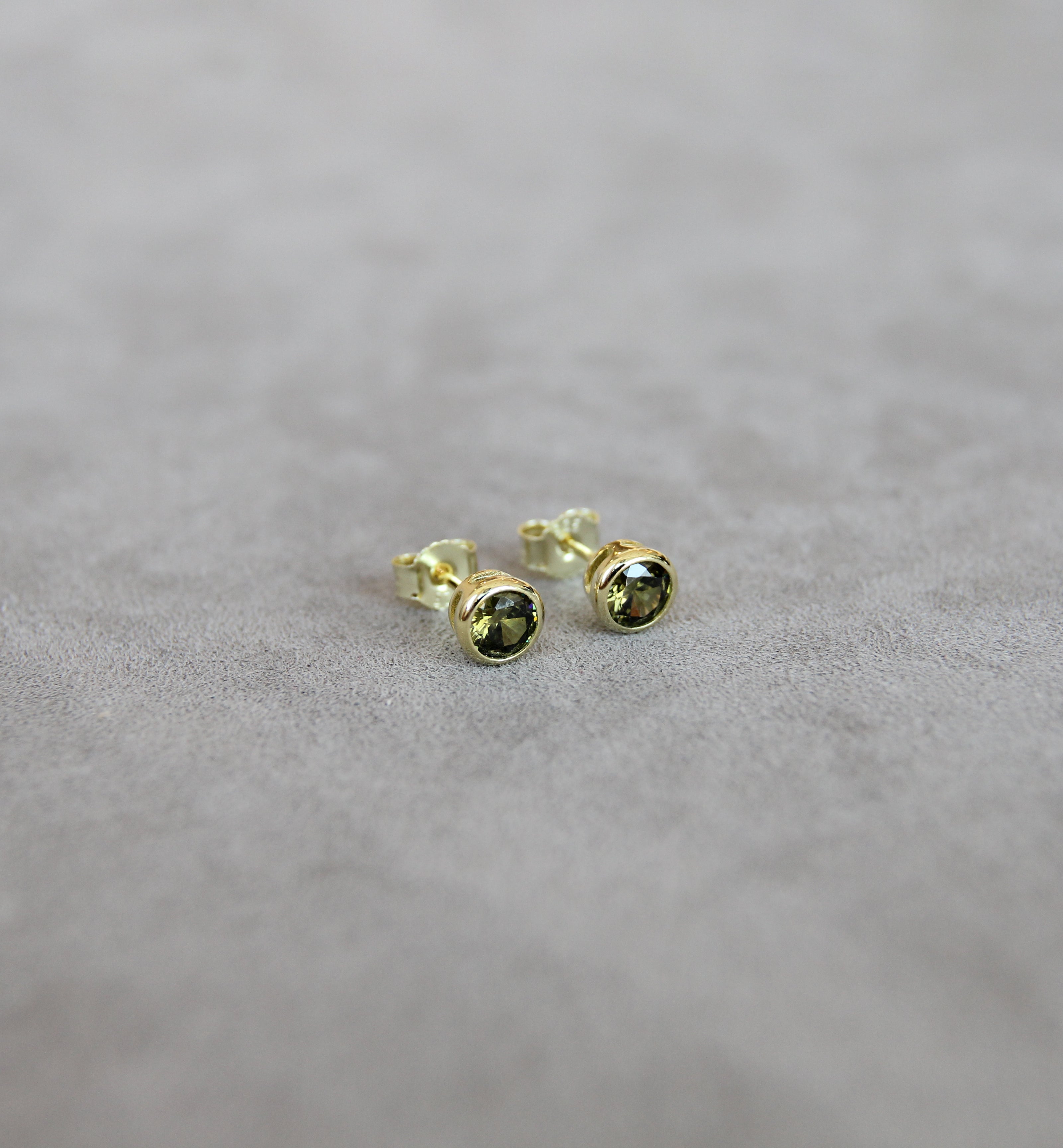 August Peridot Birthstone Earrings