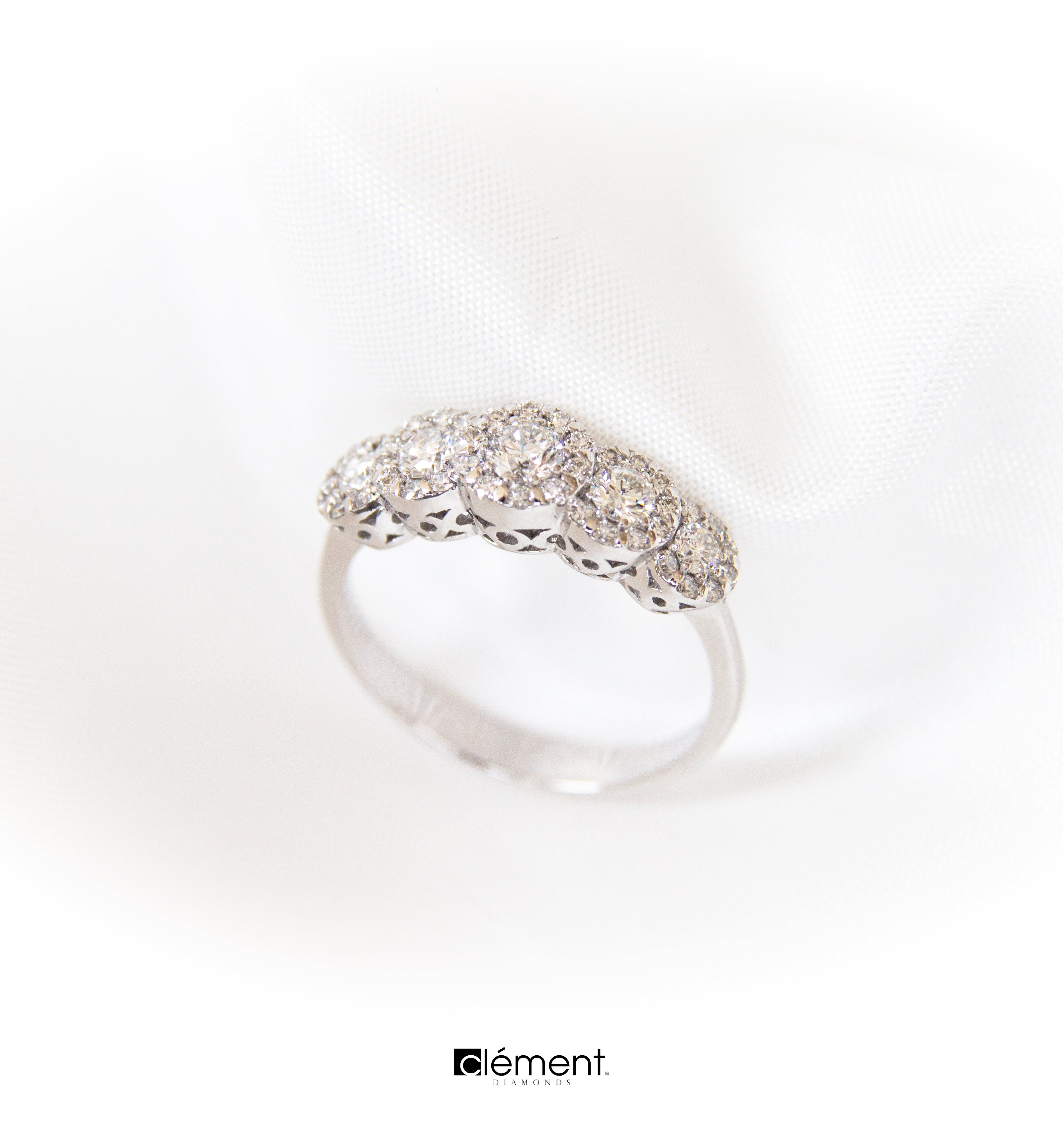 18ct White Gold Natural Diamond Ring