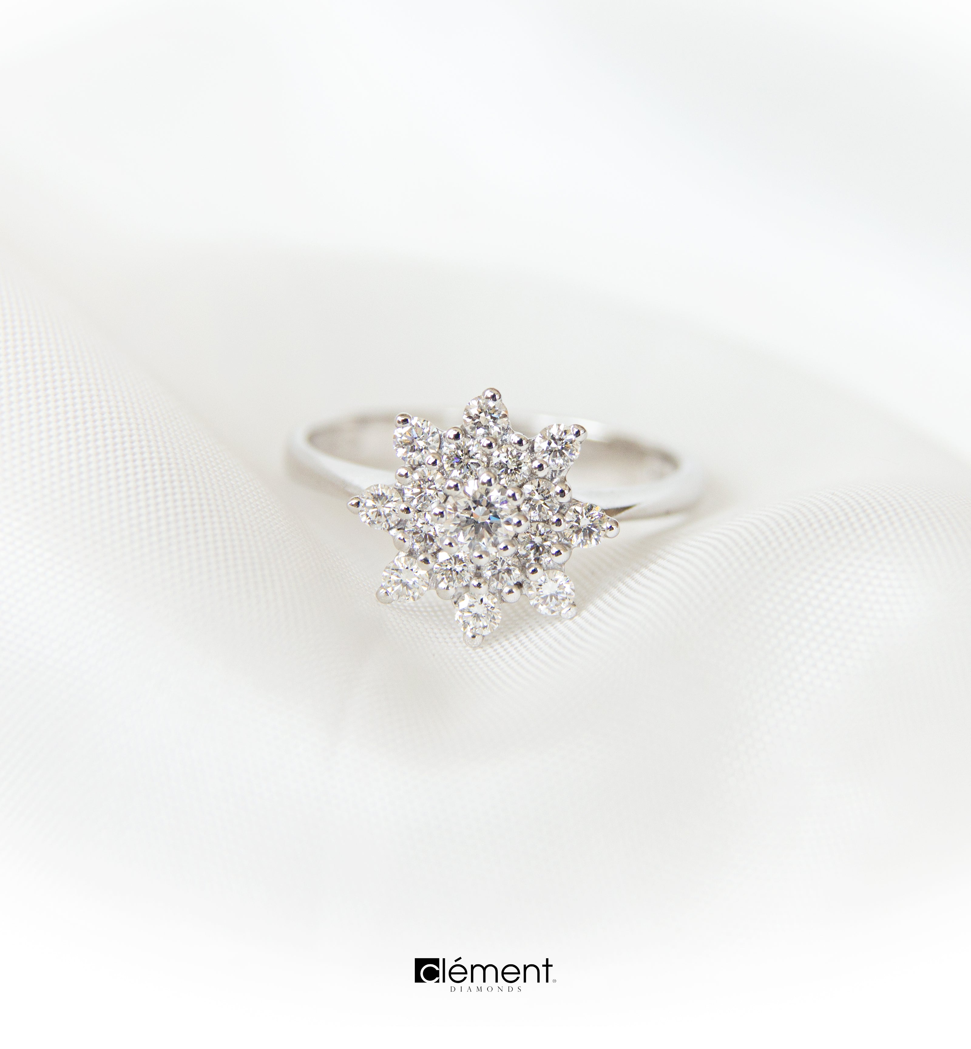 18ct White Gold Natural Diamond Ring