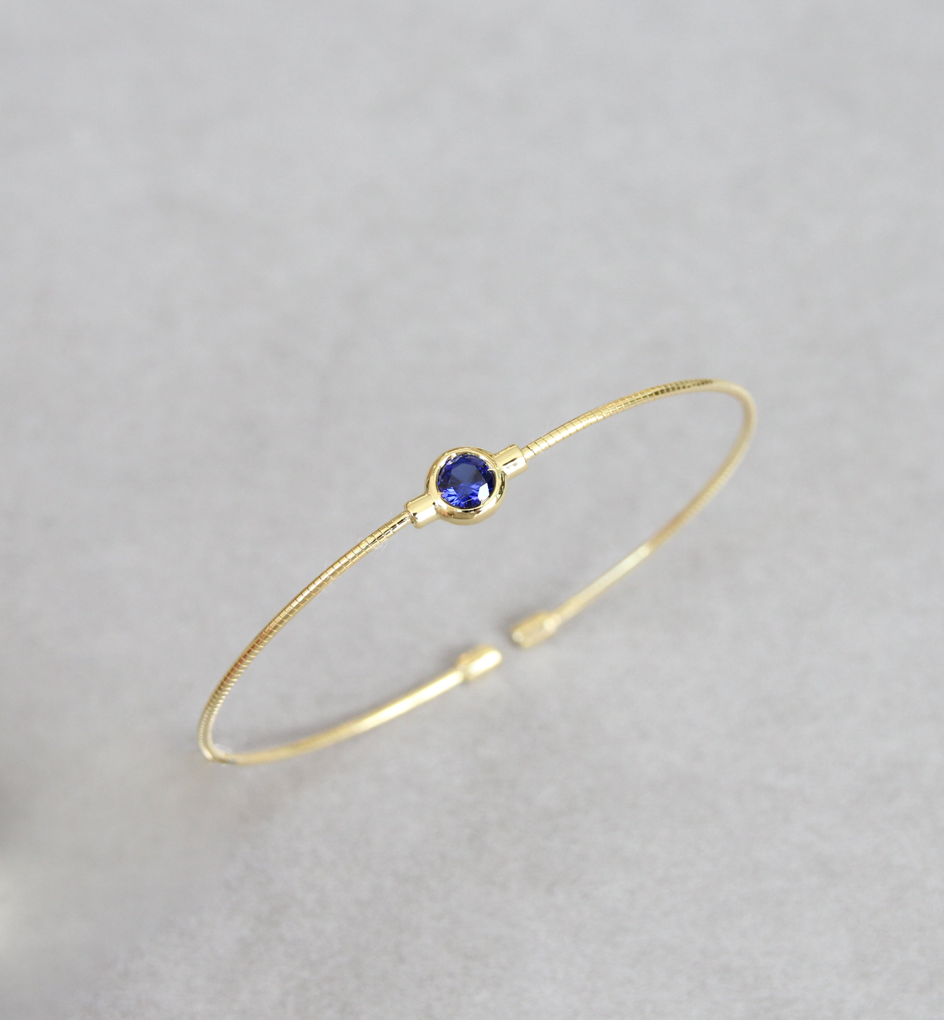 September Blue Sapphire Birthstone Bangle