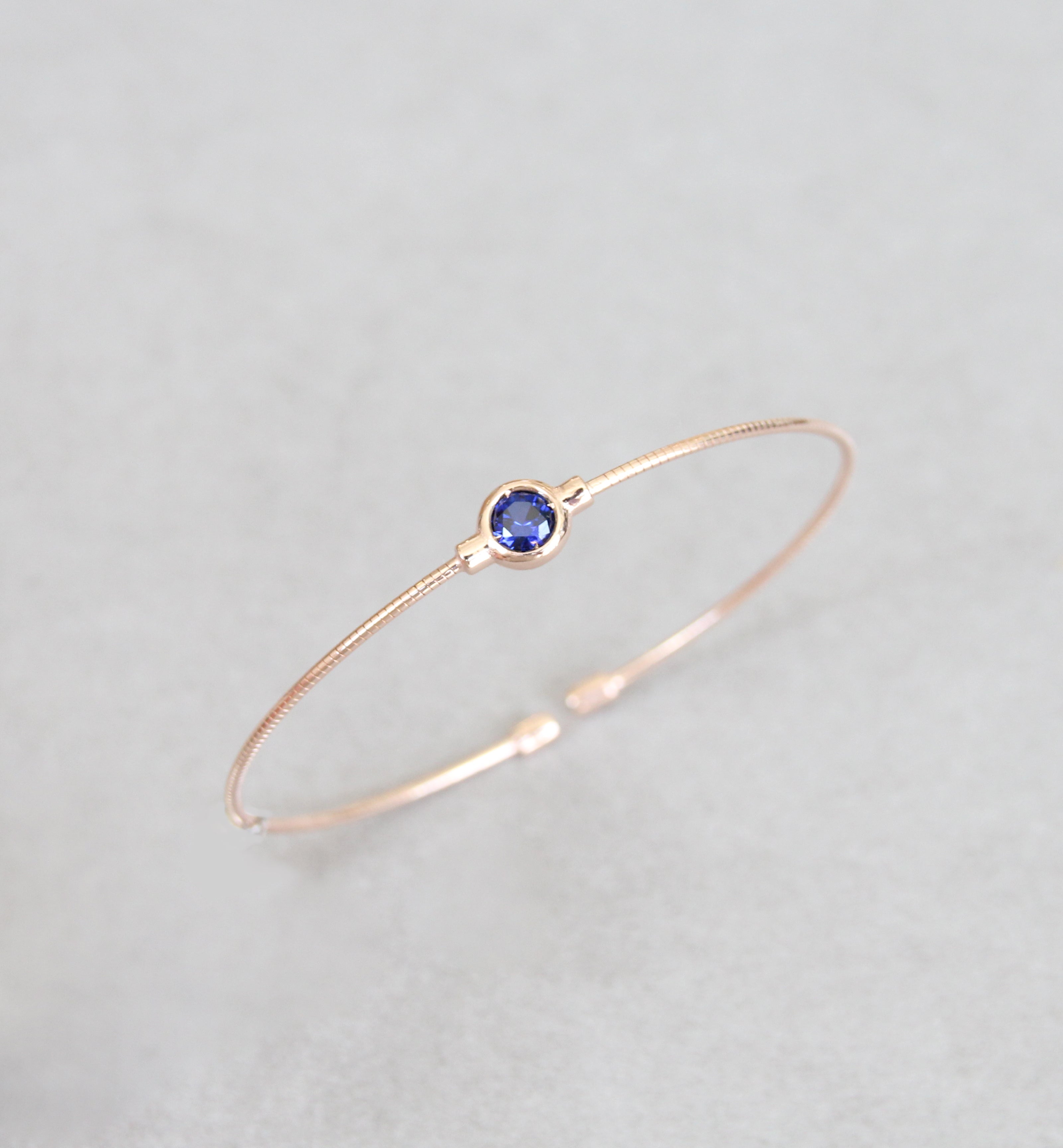 September Blue Sapphire Birthstone Bangle