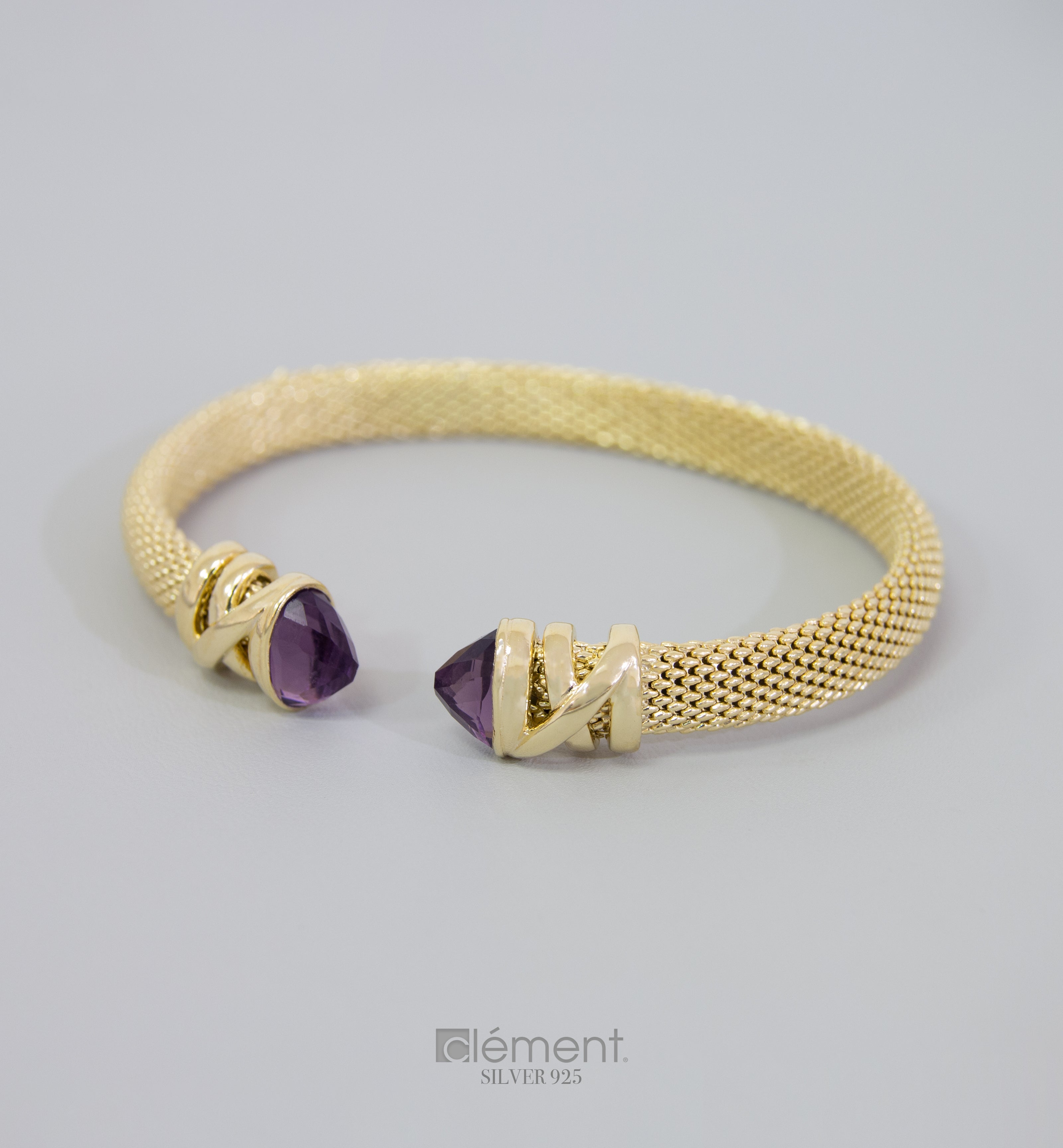 Silver 925 Yellow Gold Plated Bangle
