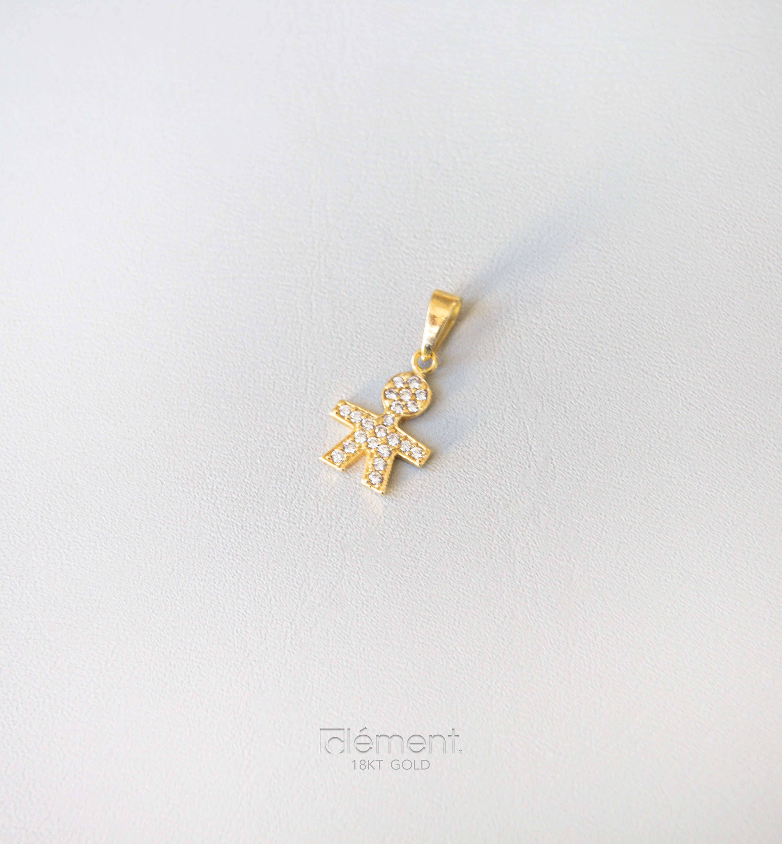 18ct Yellow Gold Bebe Boy Pendant