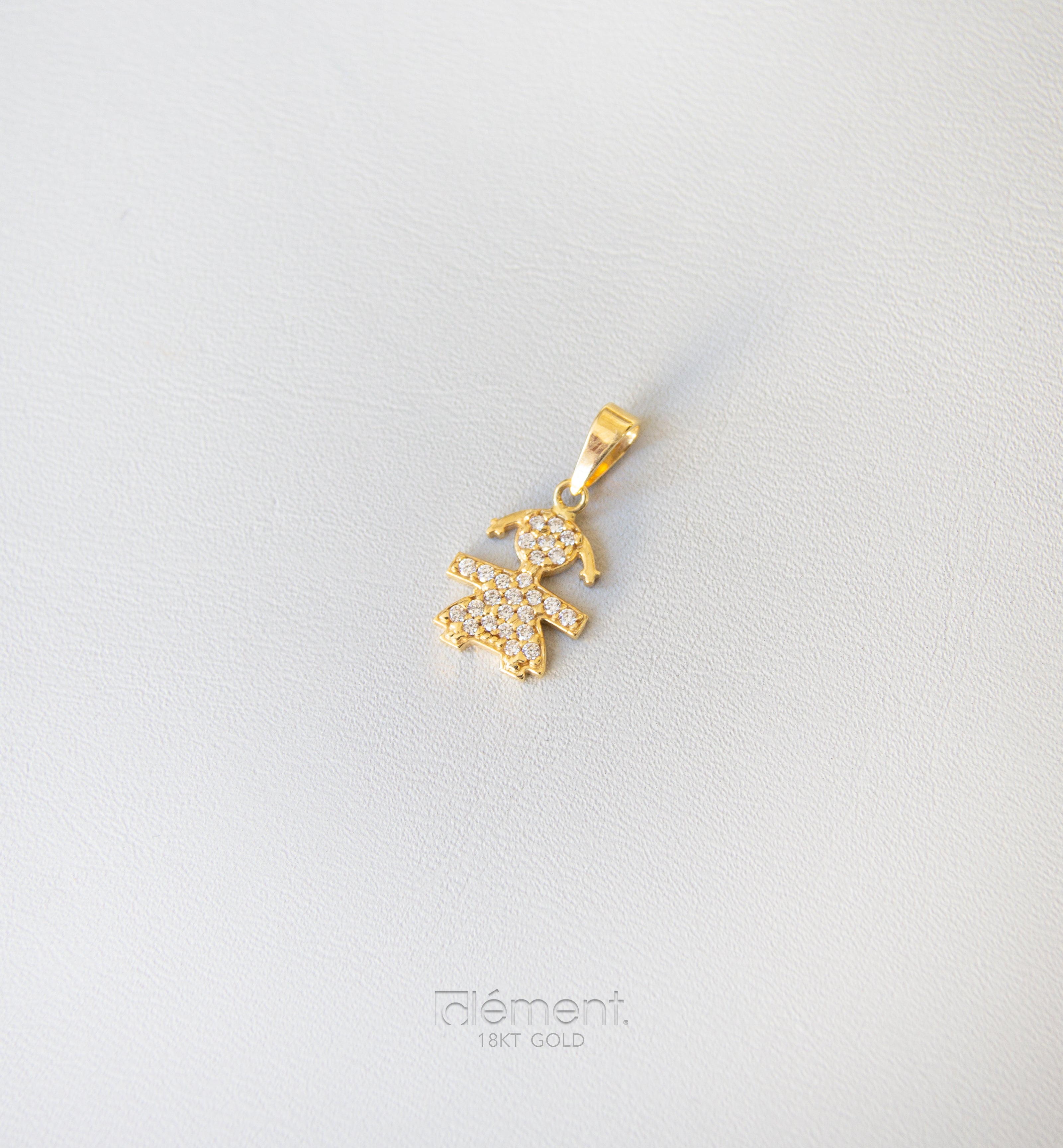 18ct Gold Bebe Girl Pendant