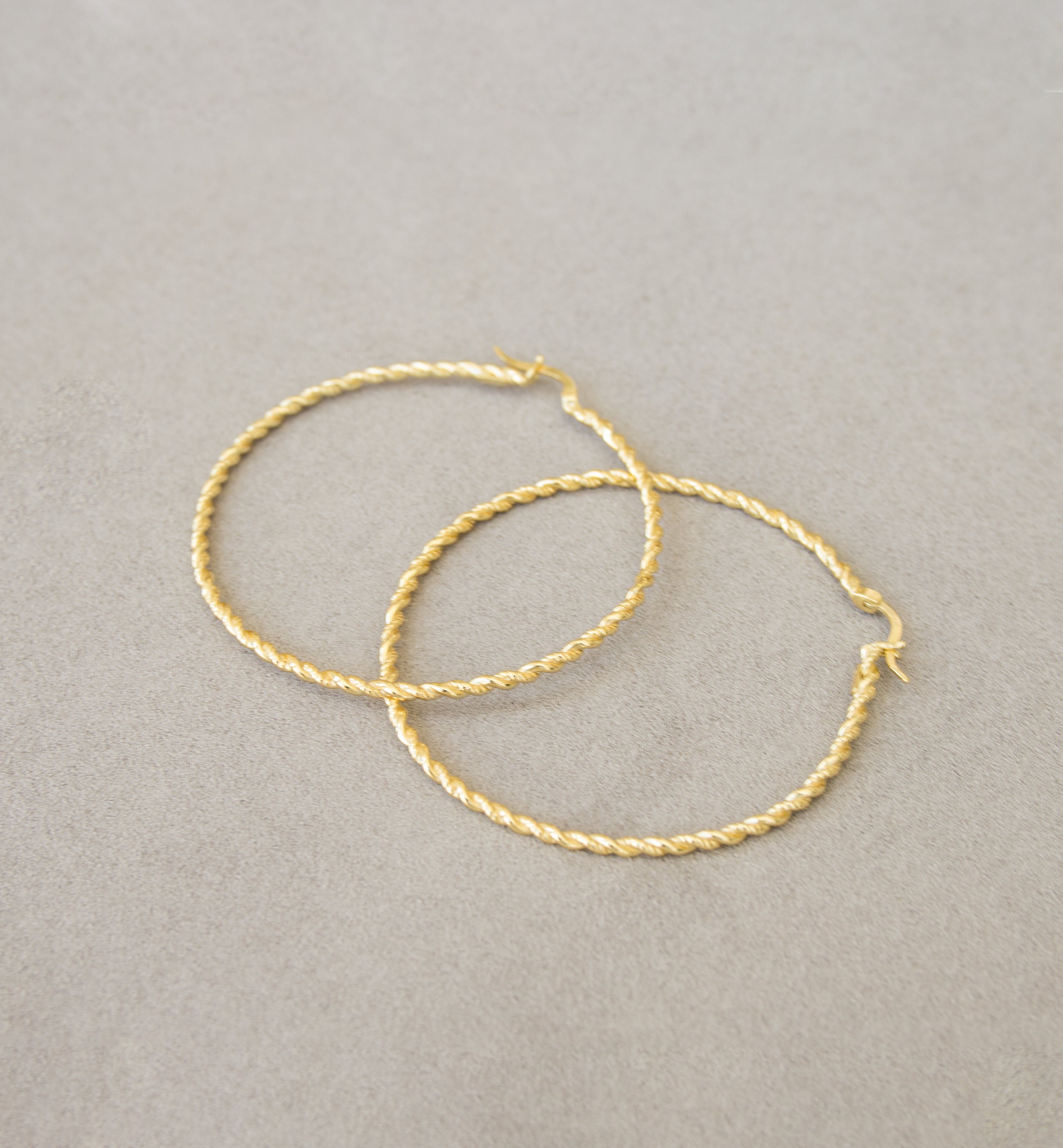 Silver 925 Yellow Gold Plated Earrings