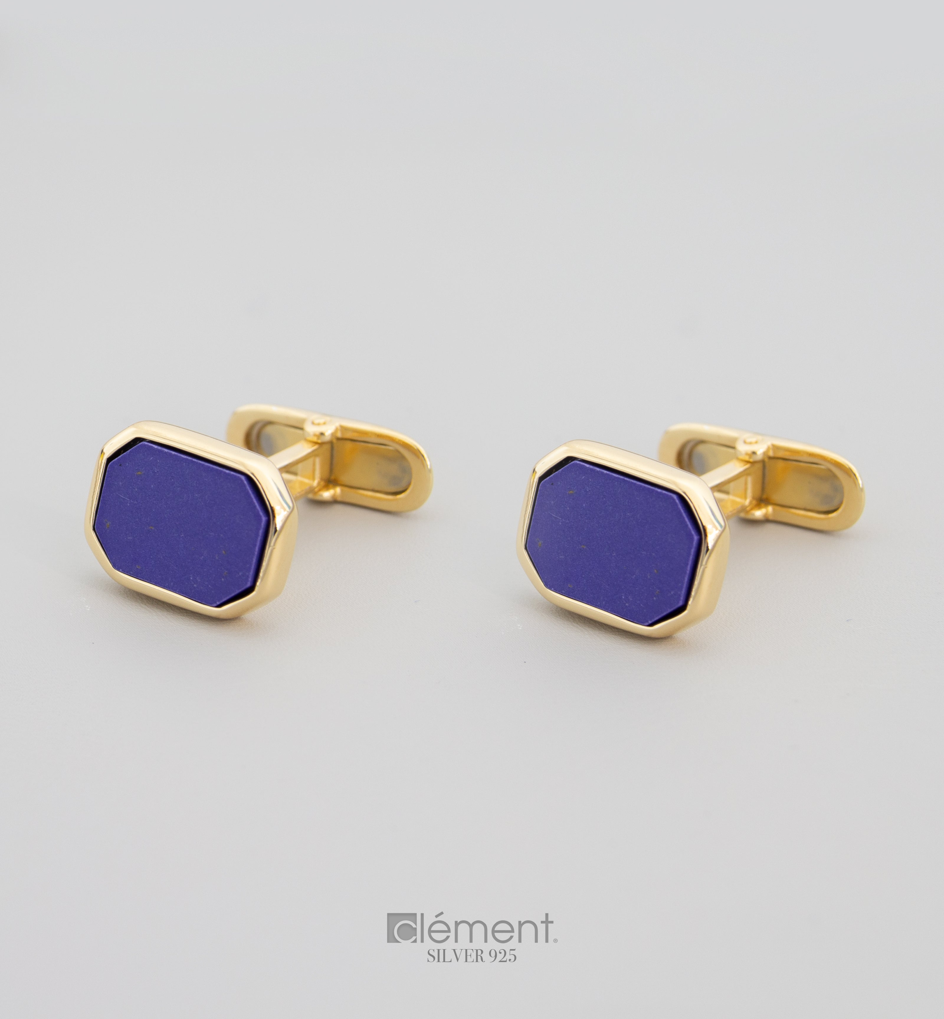 Silver 925 Yellow Gold Plated Rectangular Cufflinks