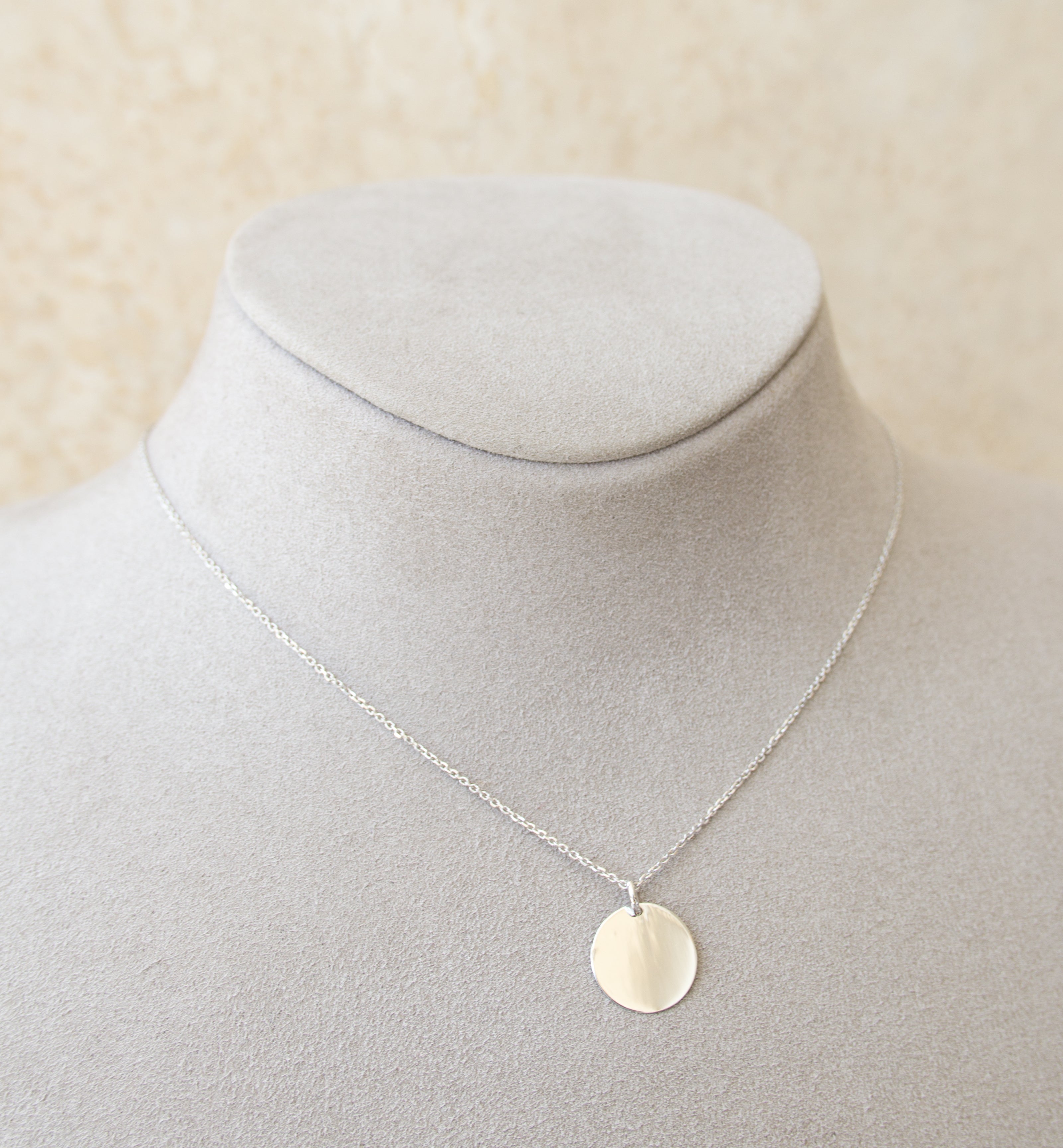 Silver 925 Engraveable Circle Pendants