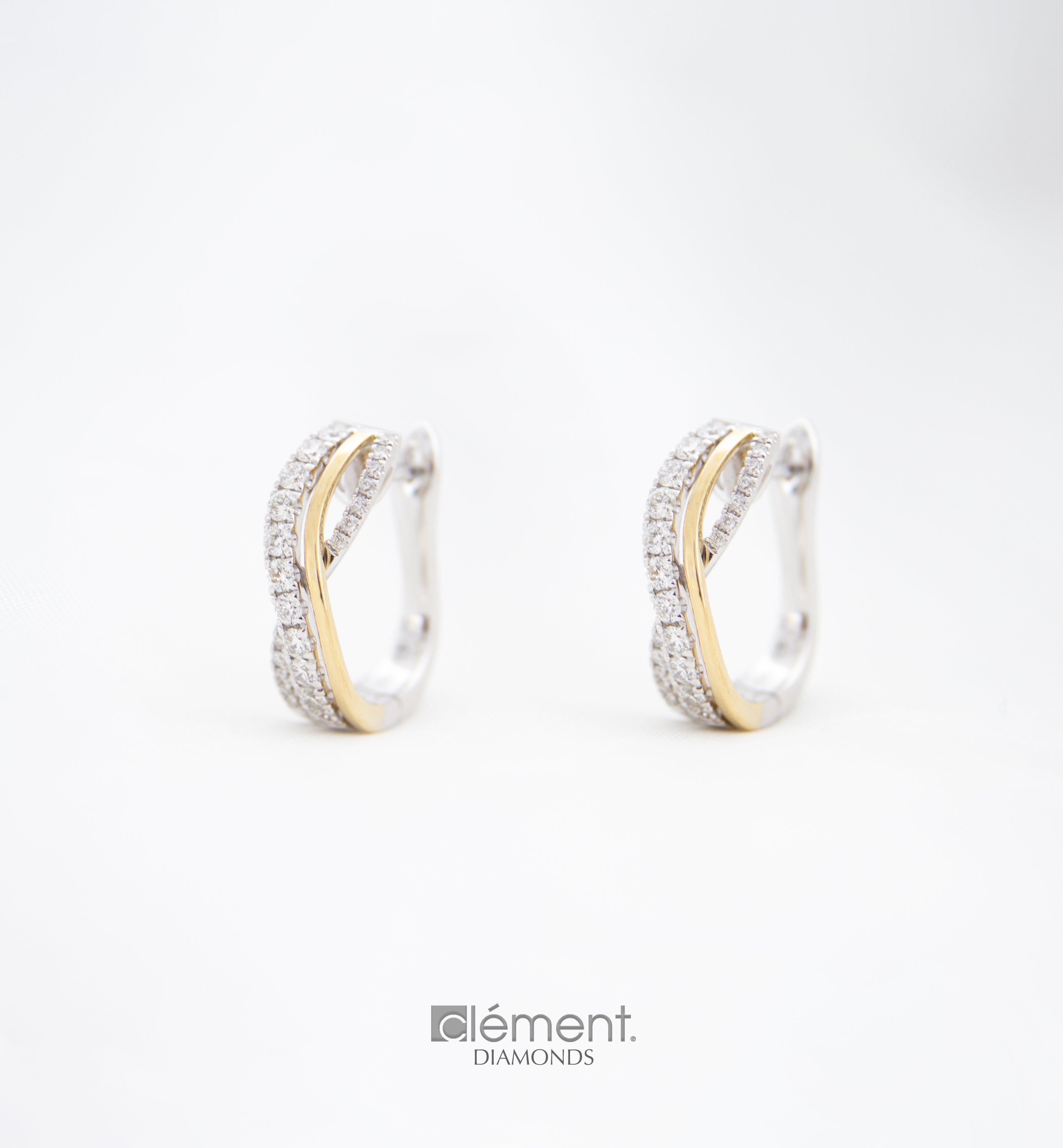 18ct Gold Two-Tone Design Earrings