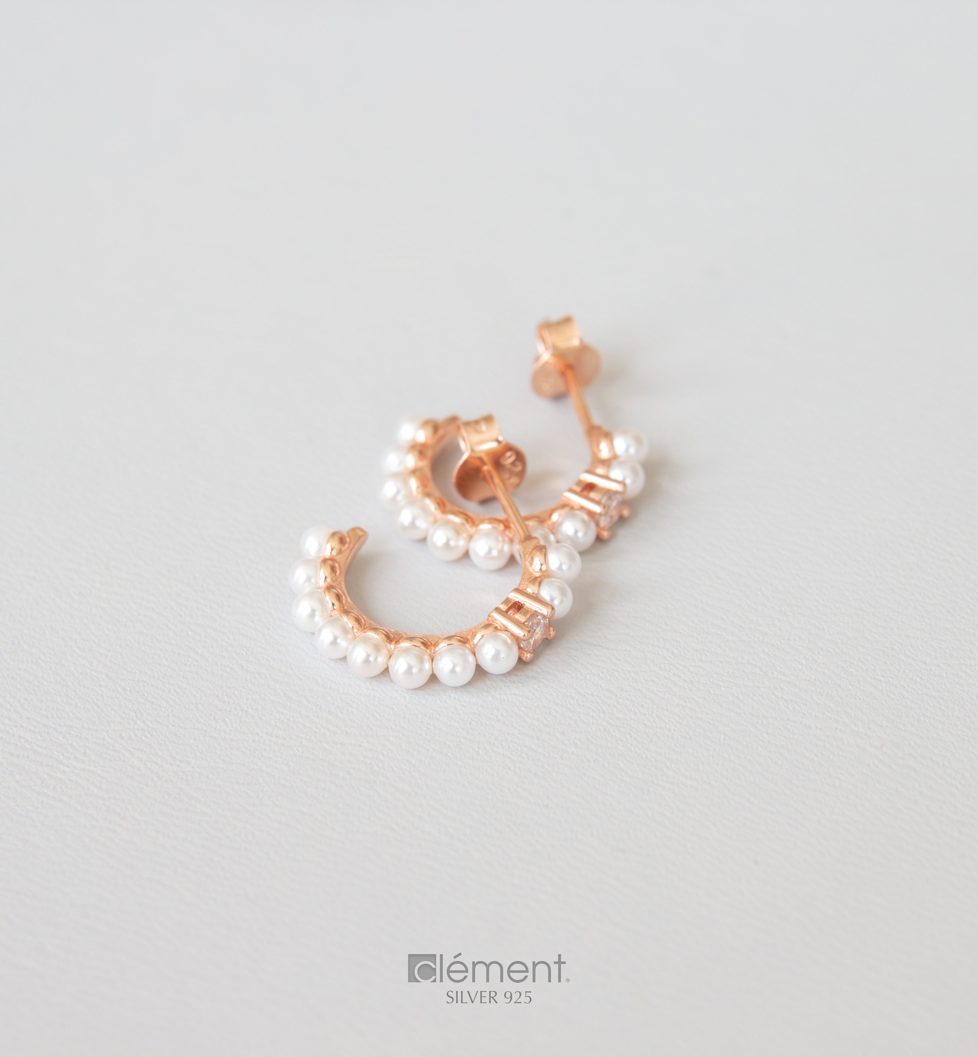 Silver 925 Earrings with Pearls and Cubic Zircon Stone