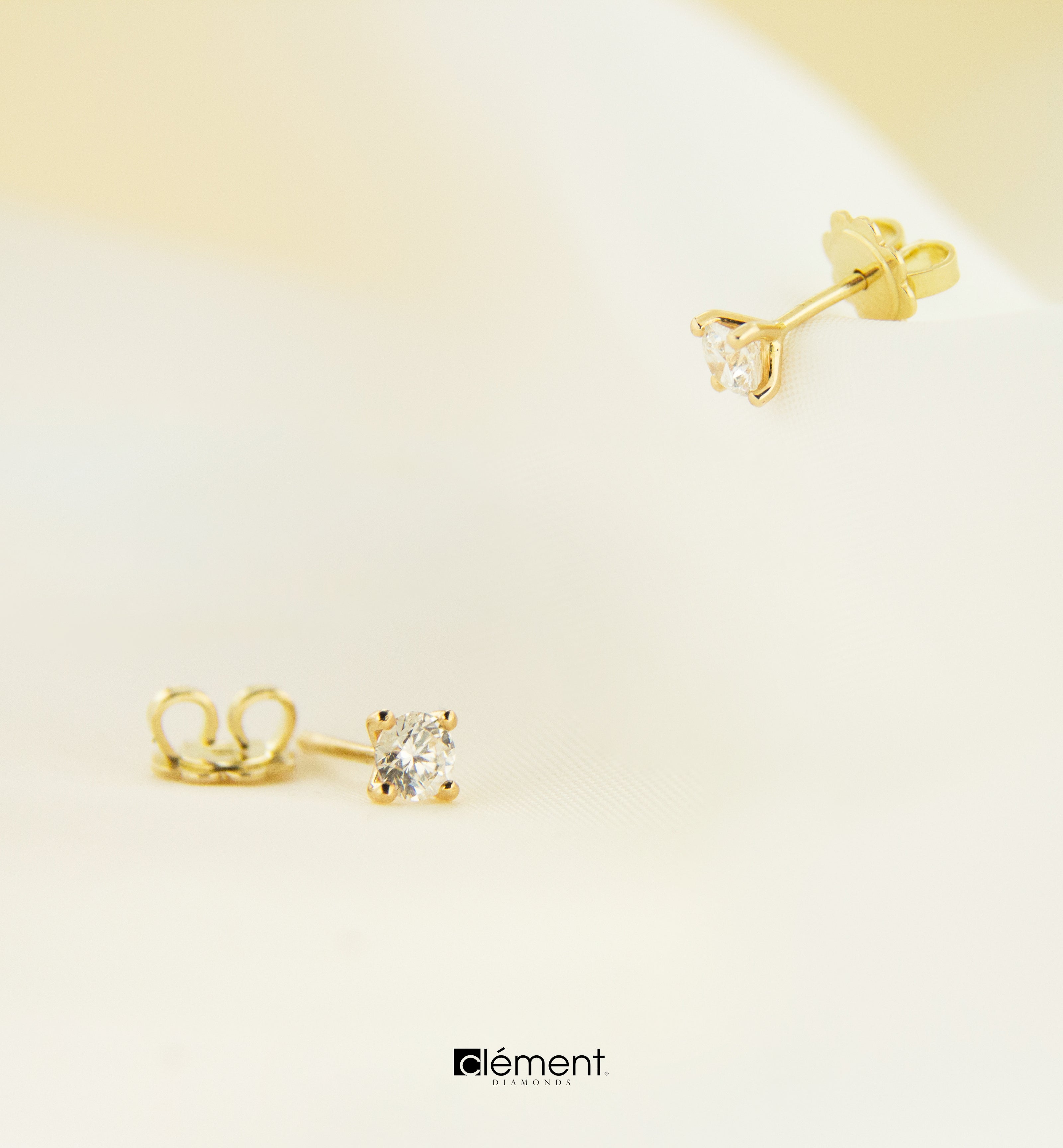 18ct Yellow Gold Natural Diamond Earrings