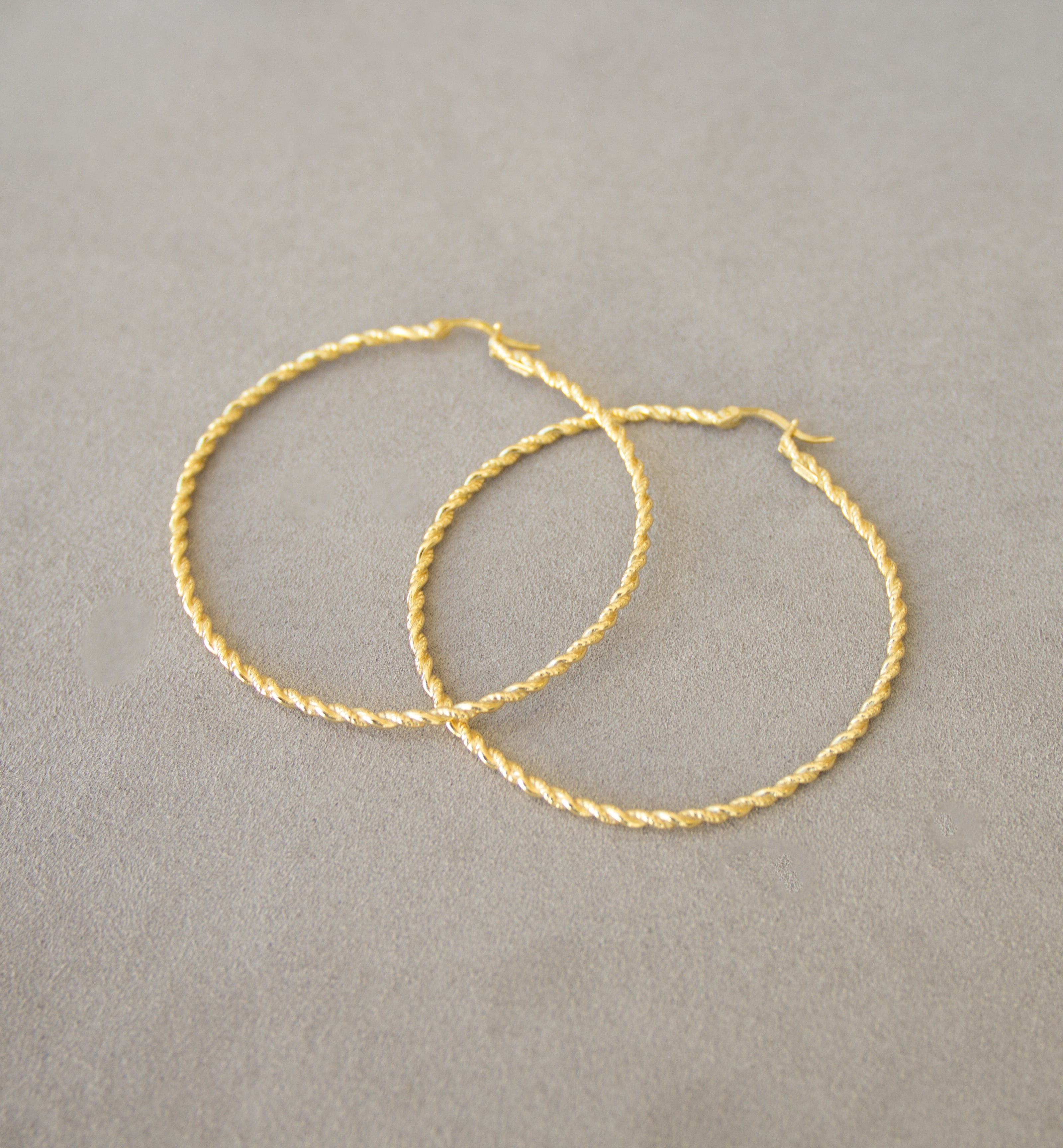 Silver 925 Yellow Gold Plated Earrings