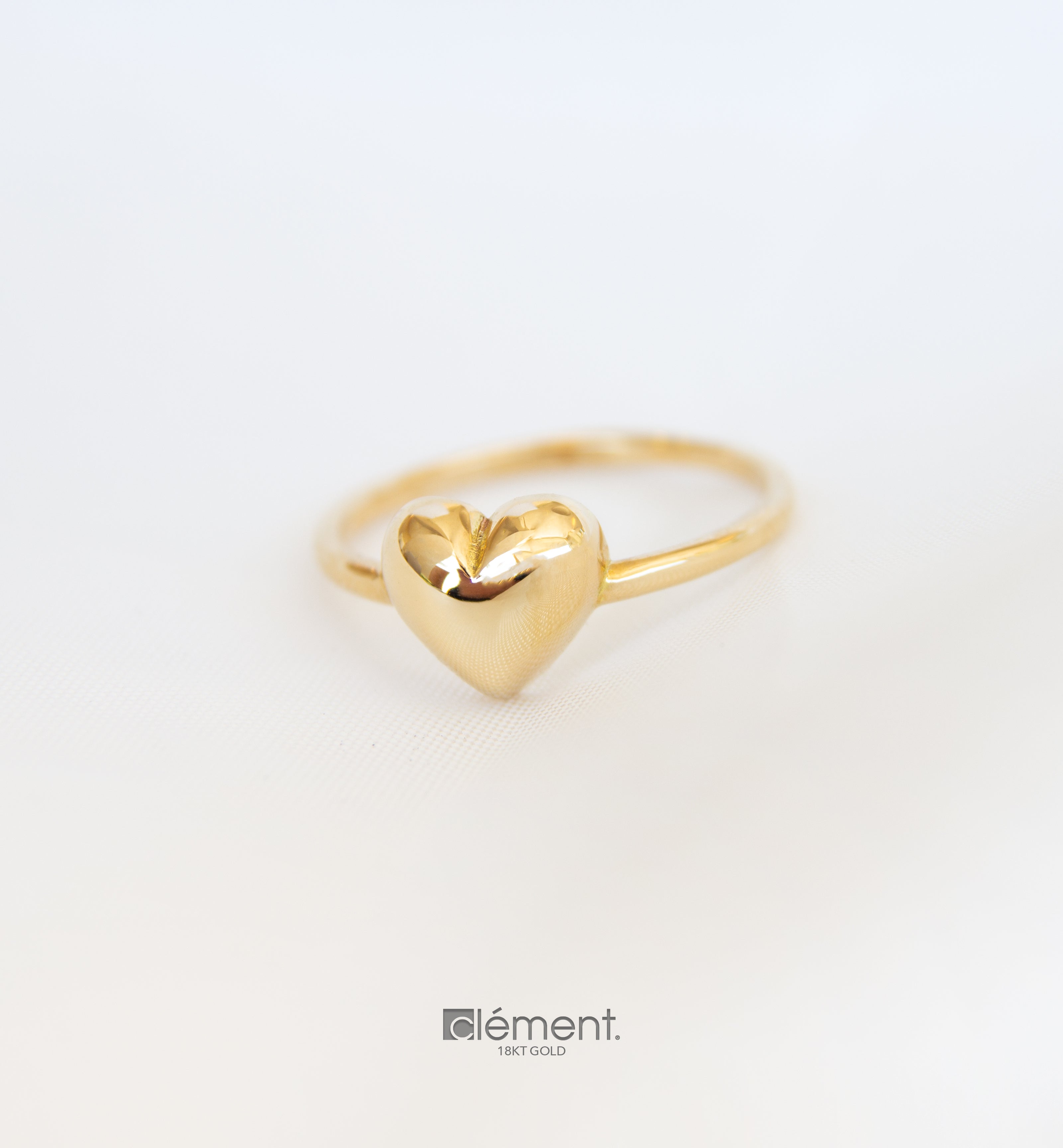 18ct Yellow Gold 3D Heart Ring