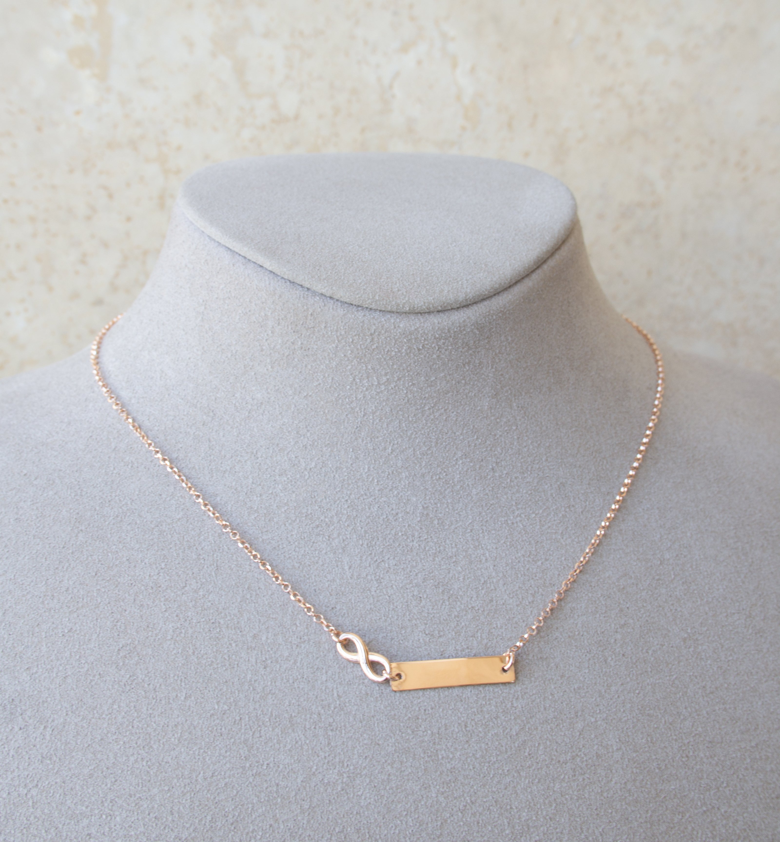Silver 925 Infinity & Engravable Plate Necklace
