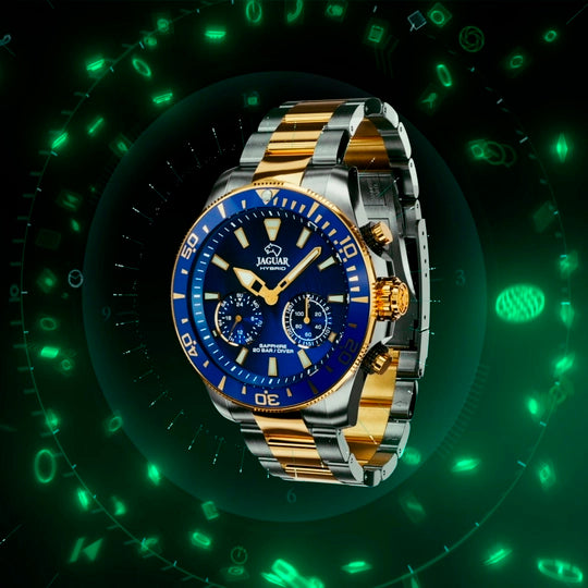JAGUAR MEN'S BLUE CONNECTED STAINLESS STEEL J889/1