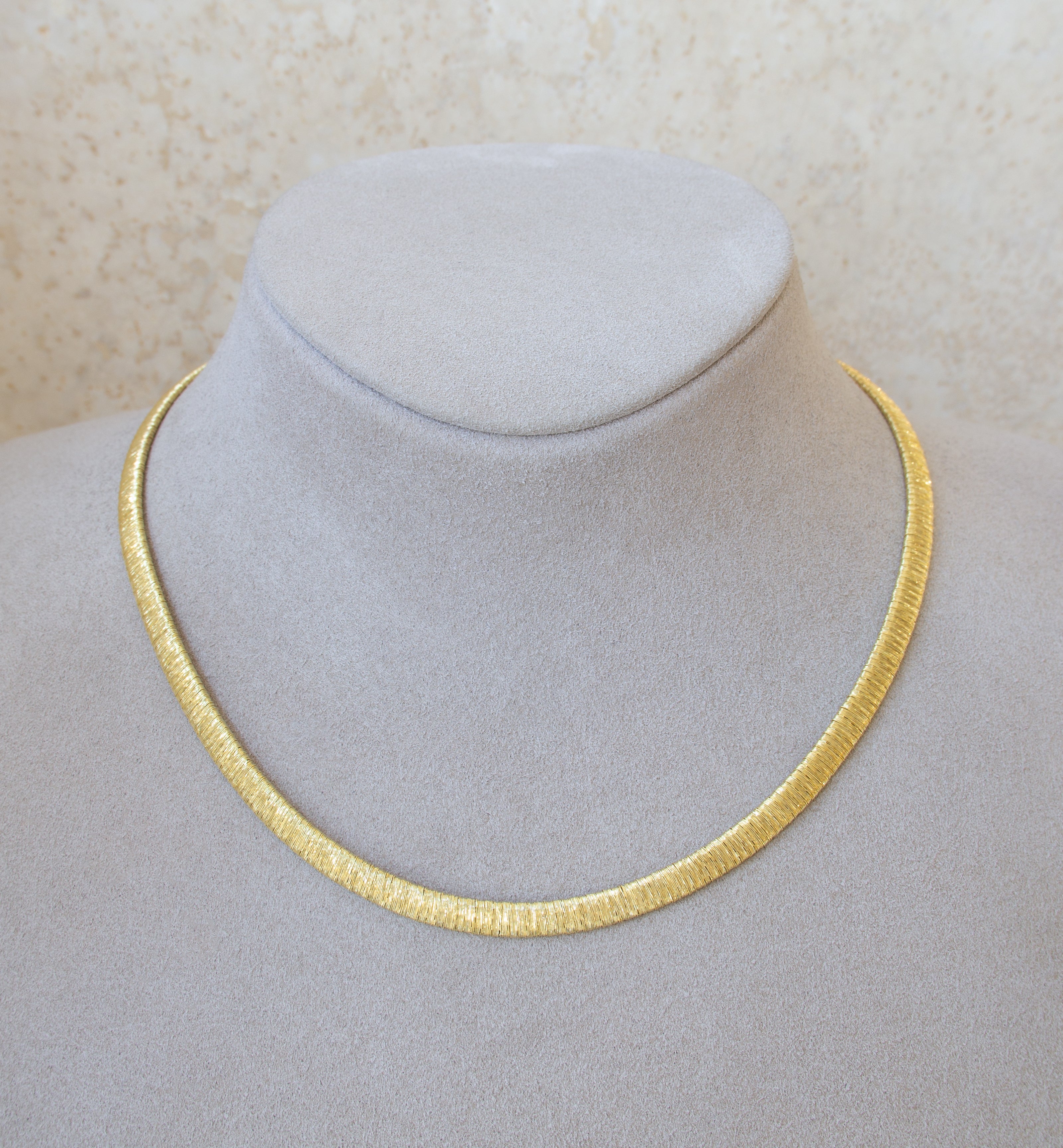 Silver 925 Yellow Gold Plated Flat Necklace