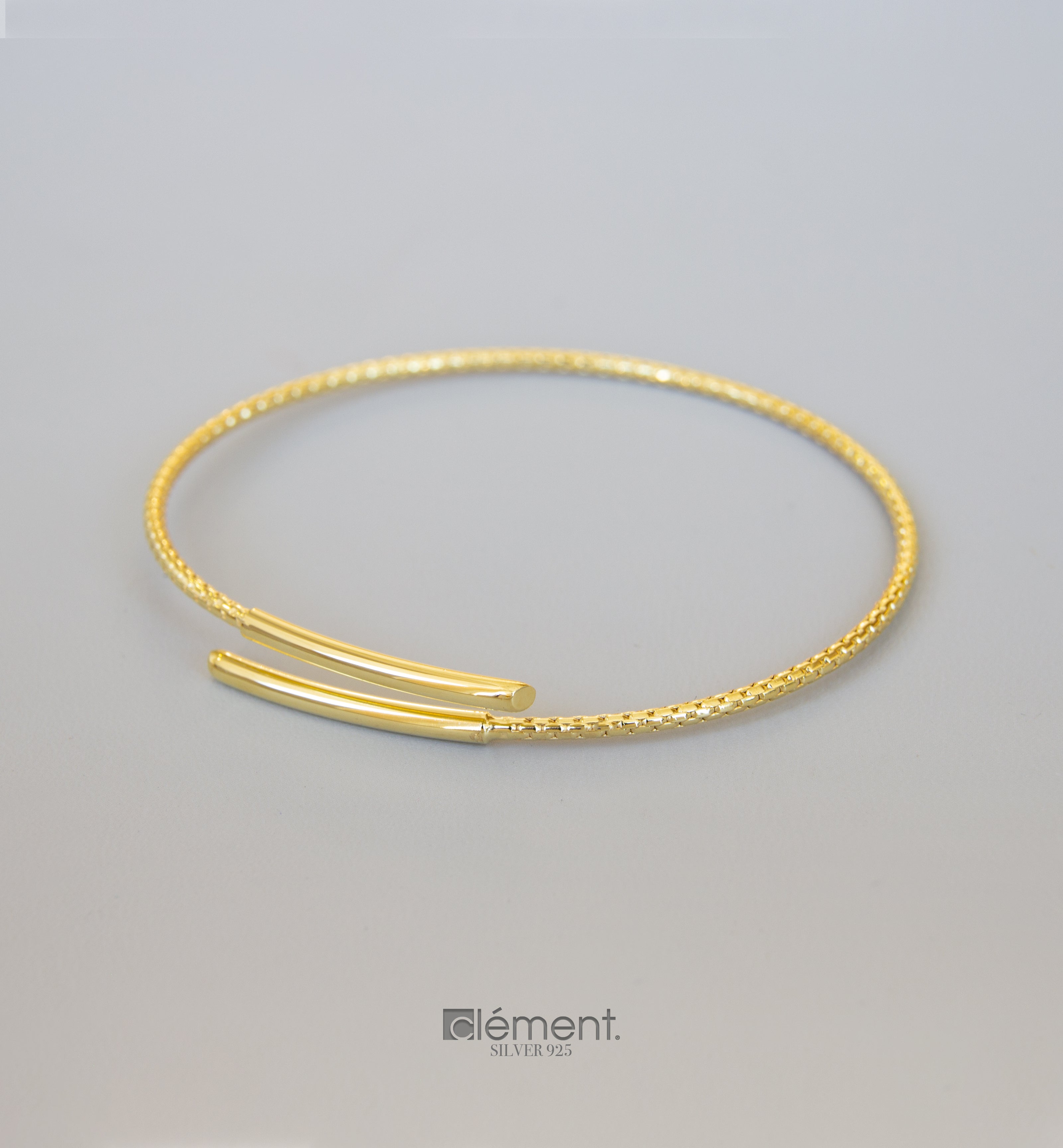Silver 925 Yellow Gold Plated Bangle
