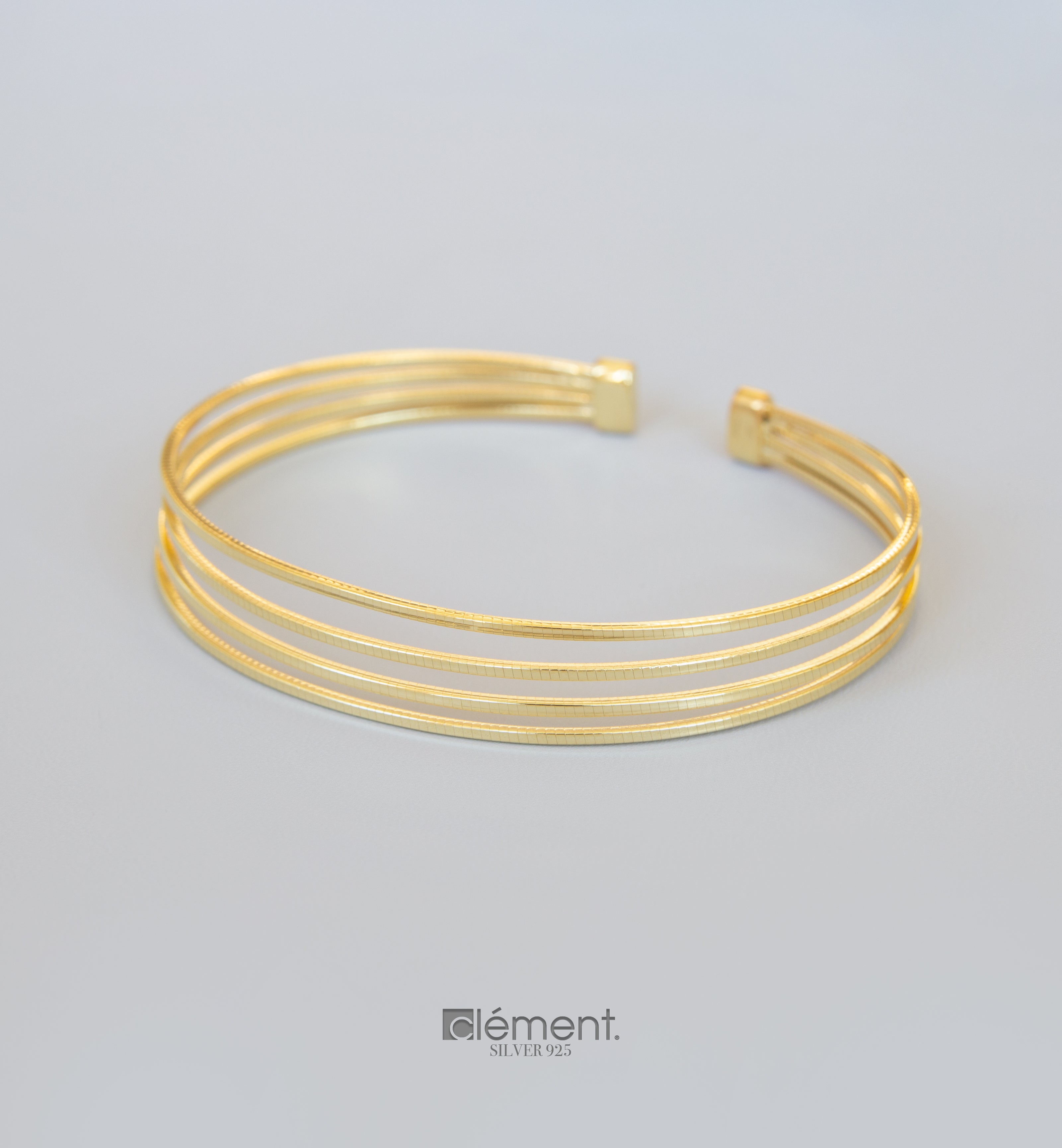 Silver 925 Yellow Gold Plated Bangle