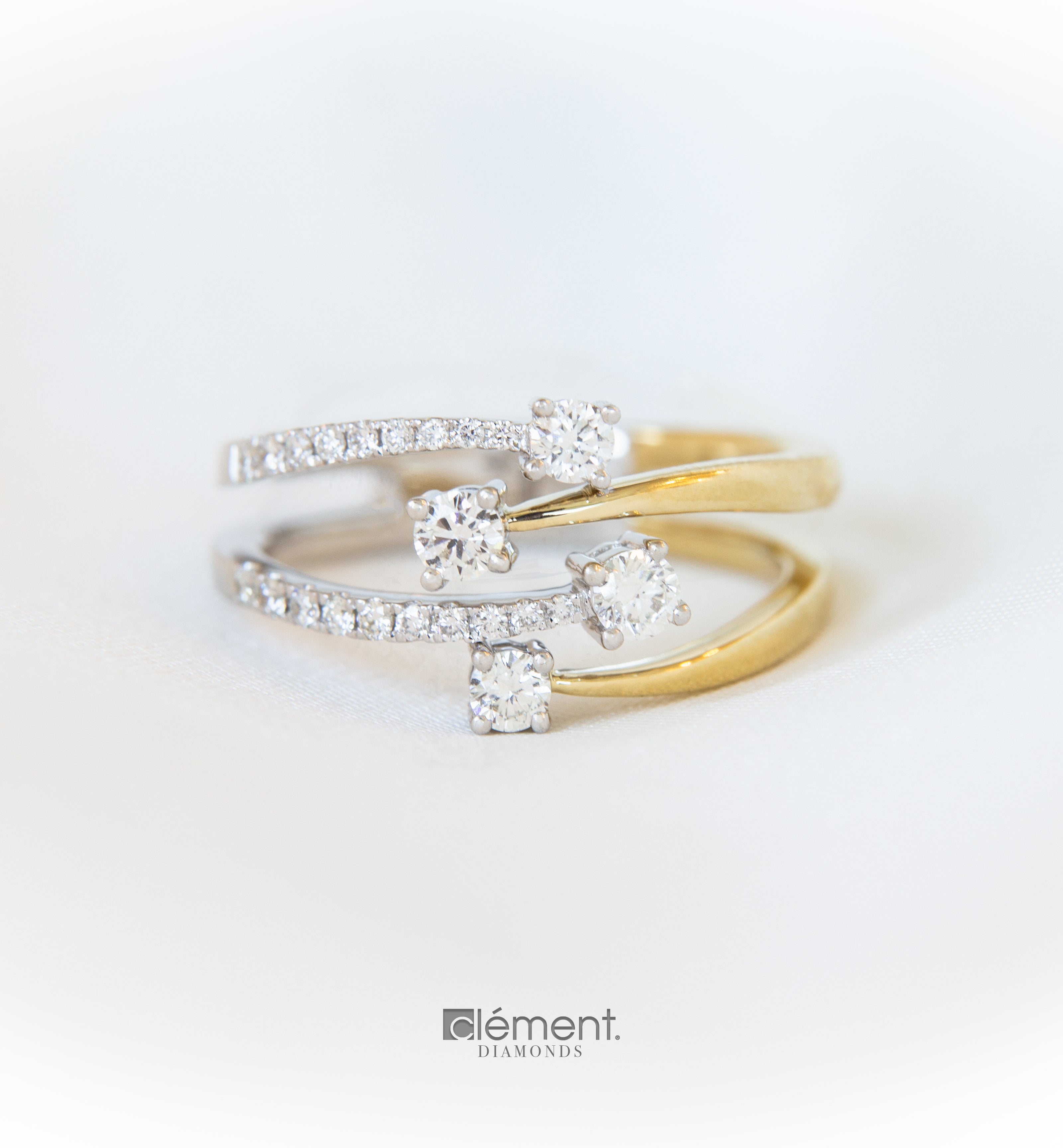 18ct Two-Tone Diamond Ring