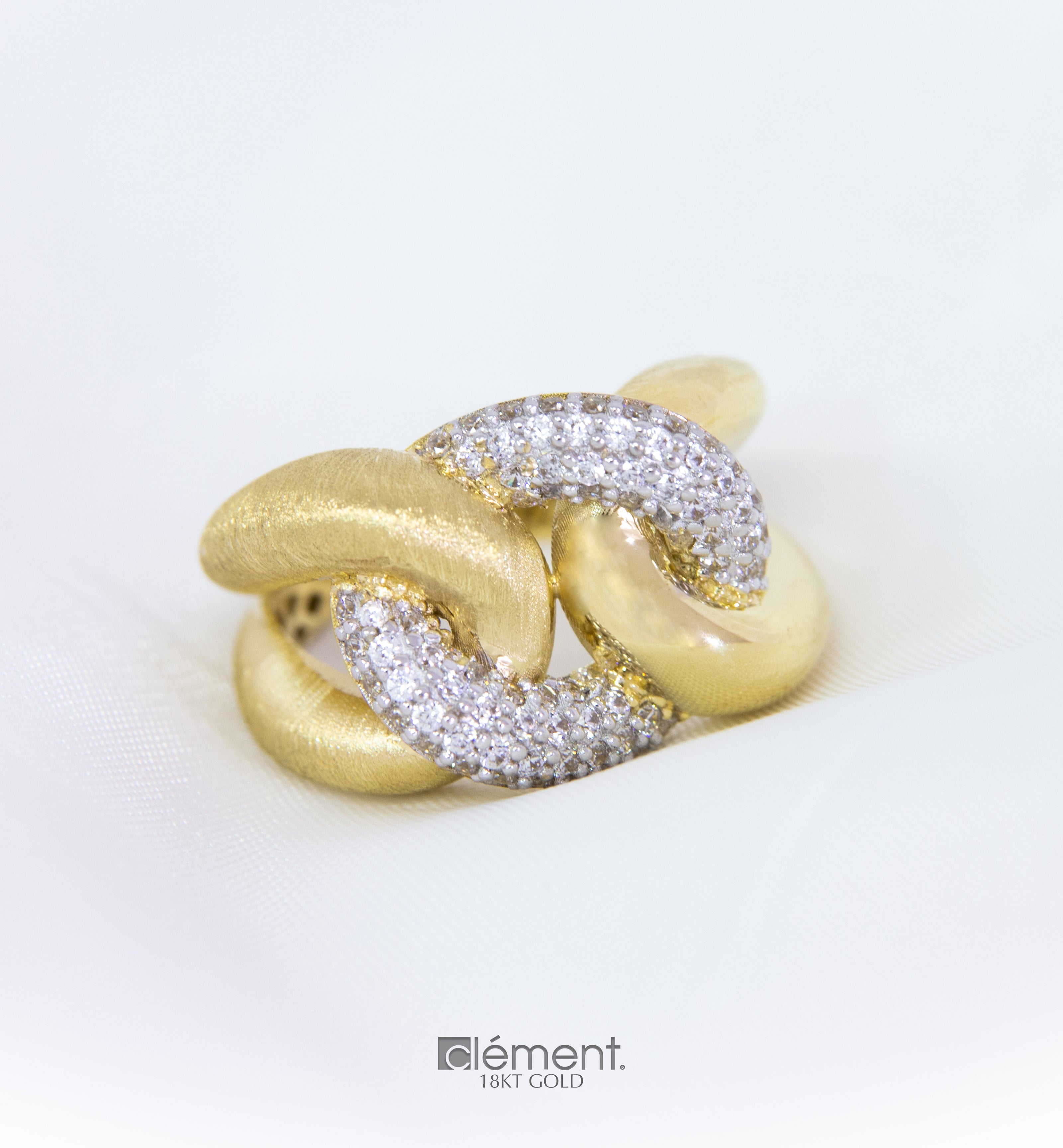 18ct Gold Two-Tone Link Ring
