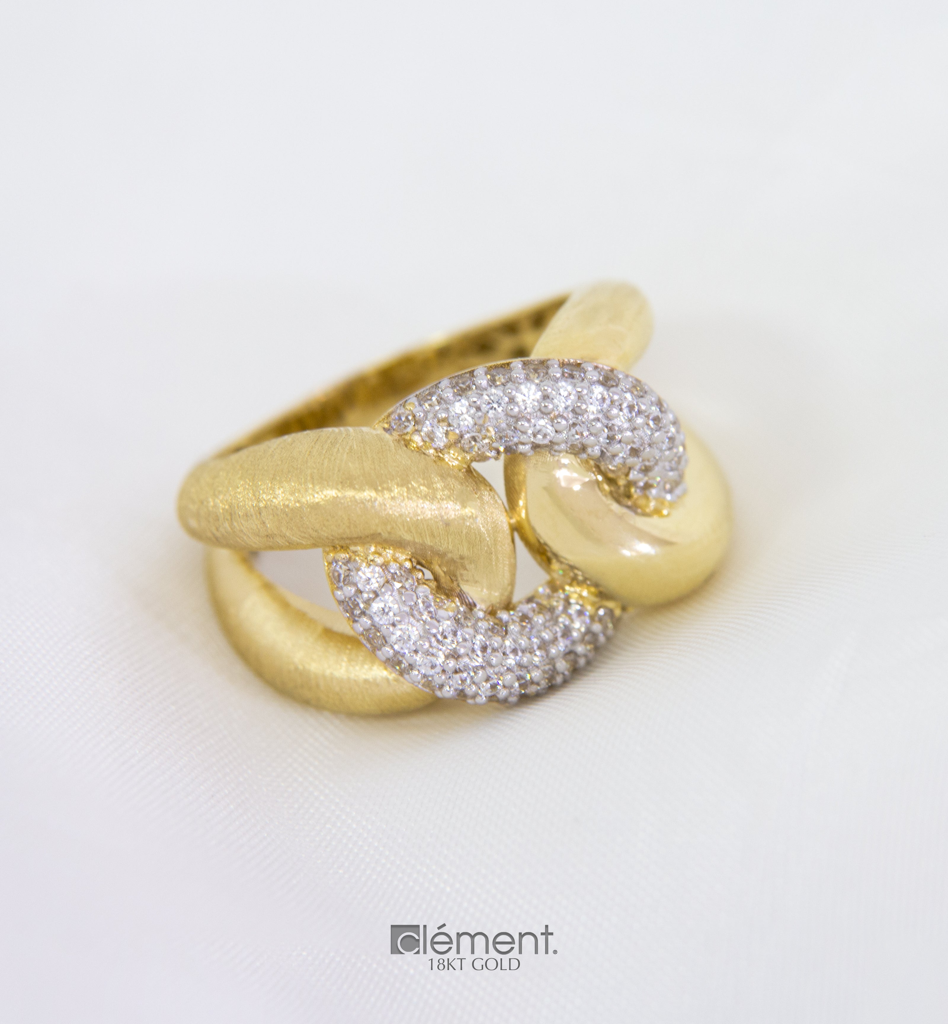 18ct Gold Two-Tone Link Ring