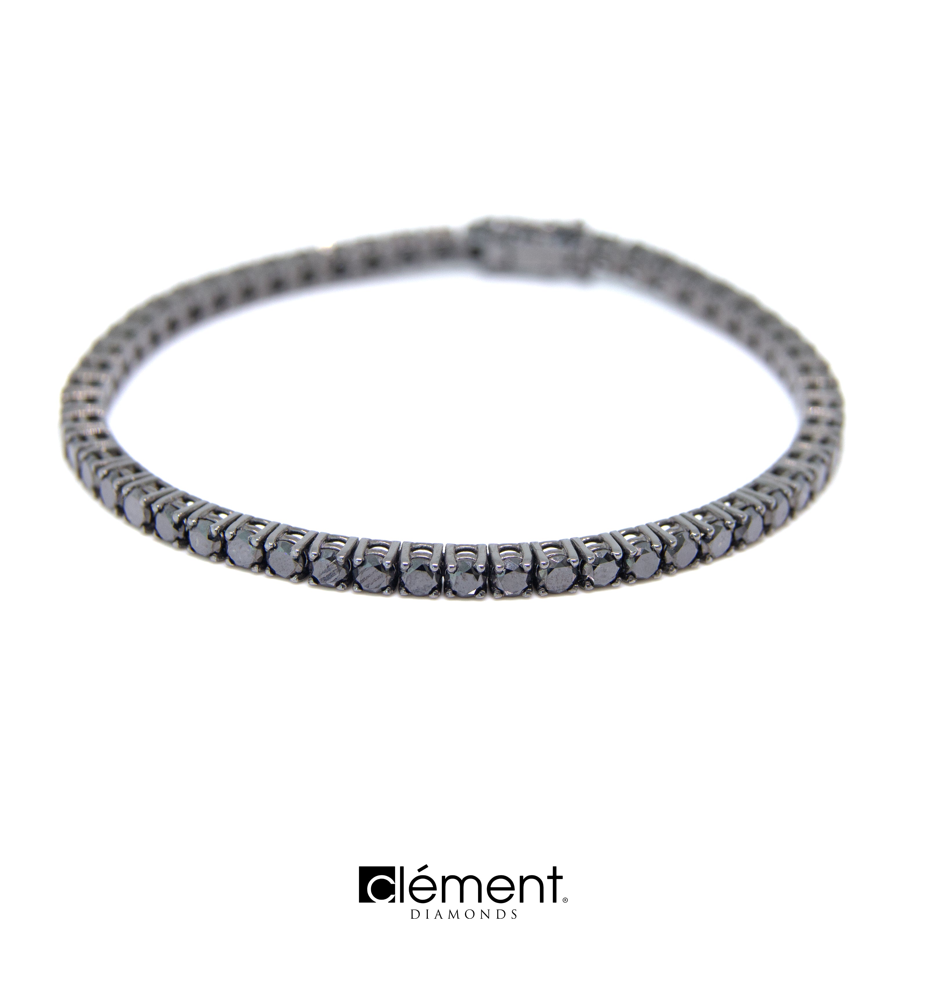 18ct Gold Tennis Bracelet with Black Diamonds